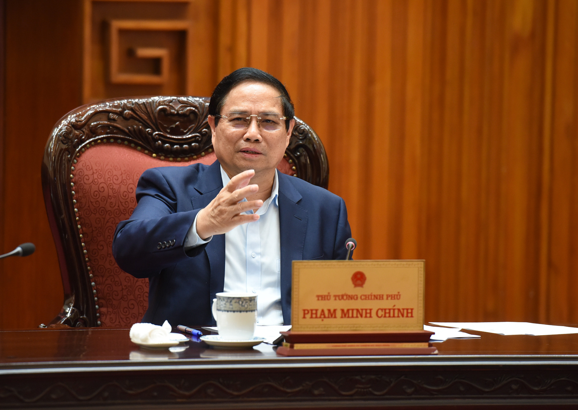 Thủ tướng Phạm Minh Chính phát biểu tại cuộc họp.