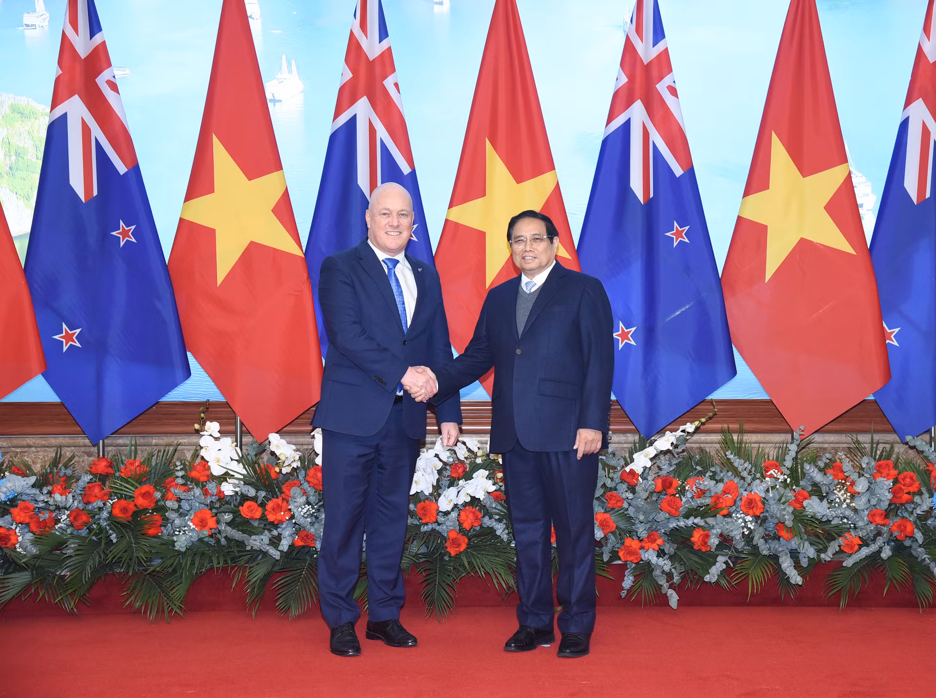 Thủ tướng Phạm Minh Chính và Thủ tướng New Zealand Christopher Luxon.