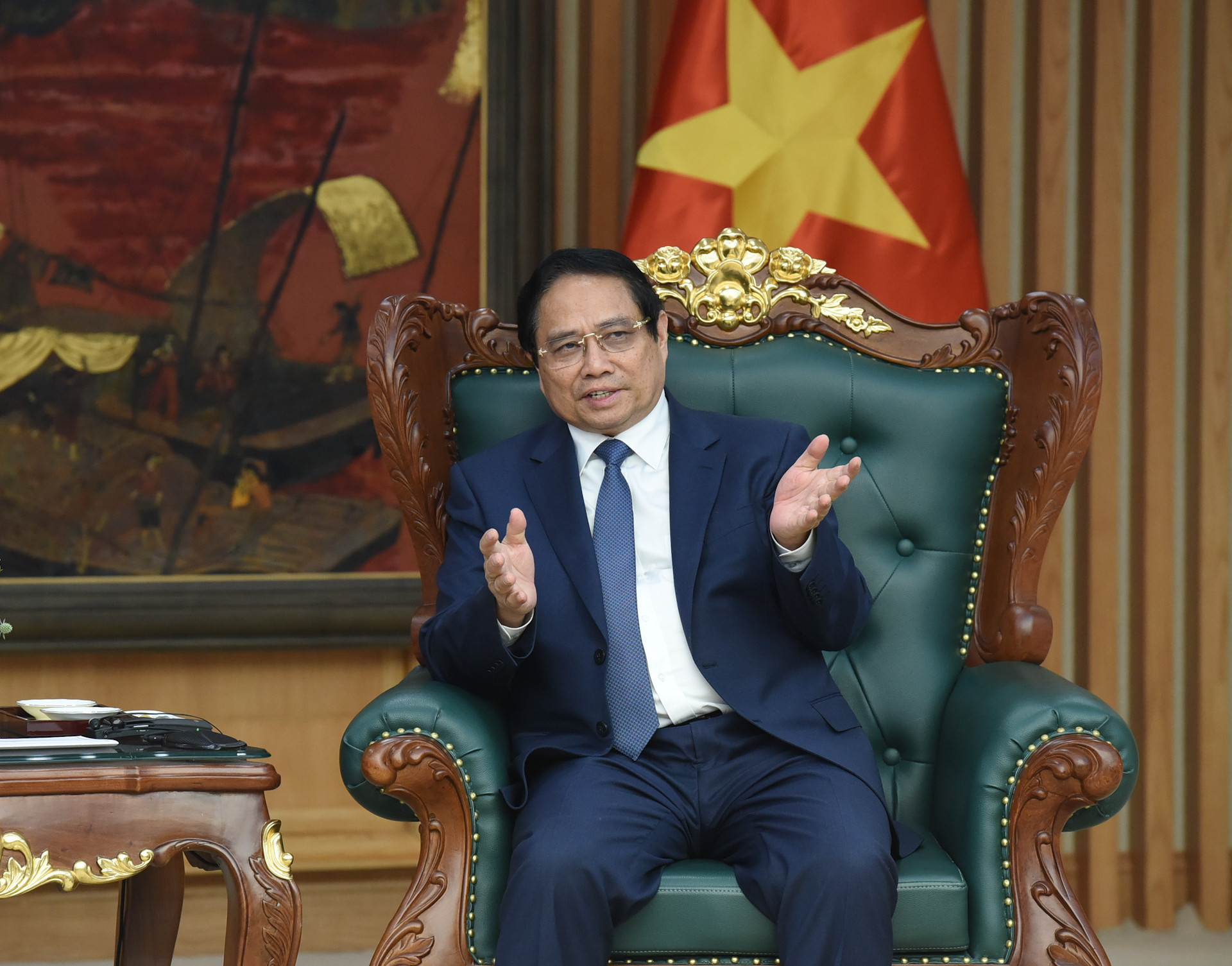 Thủ tướng Phạm Minh Chính phát biểu tại buổi tiếp.