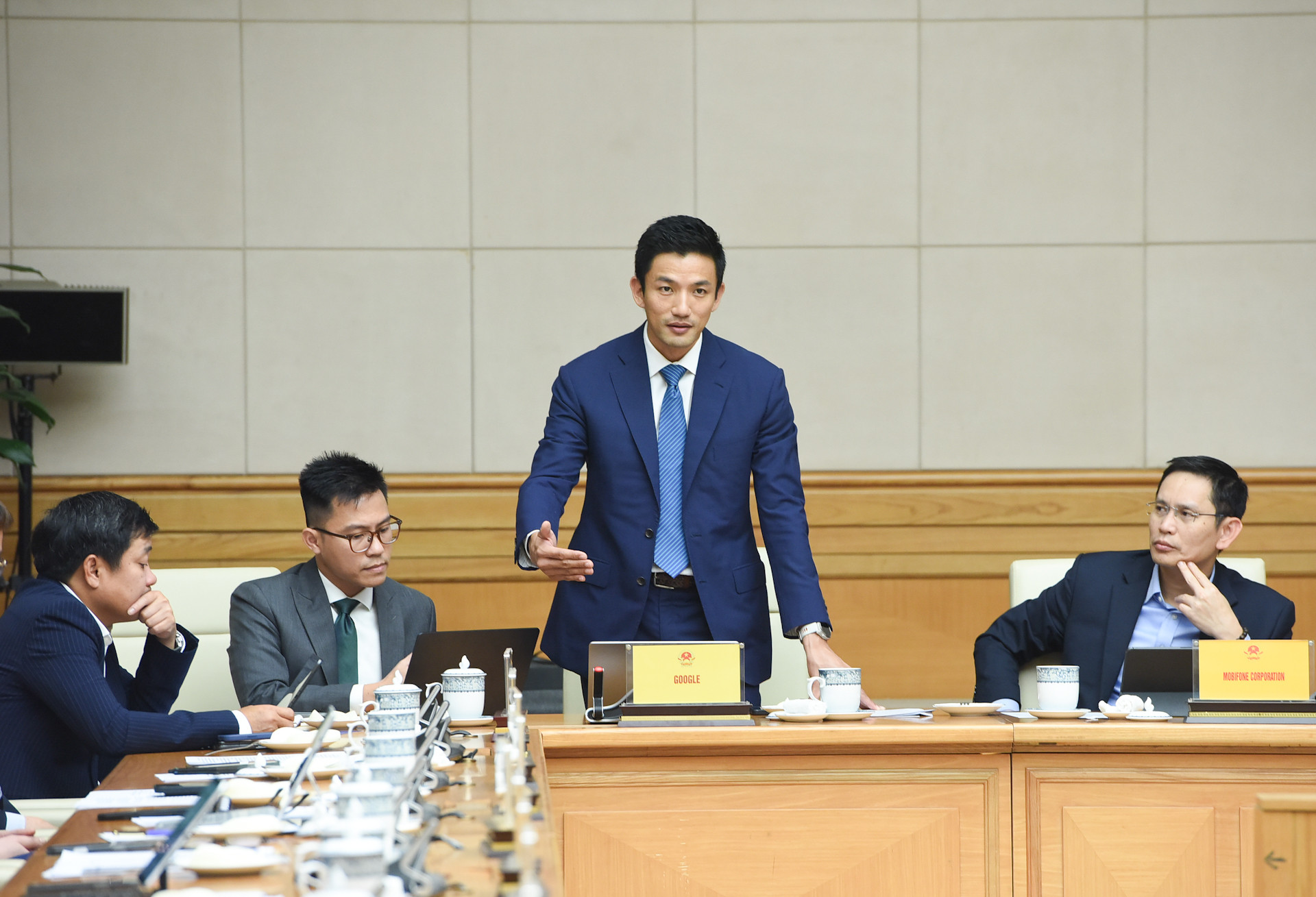 Tổng Giám đốc Google Việt Nam Marc Woo phát biểu. Tổng Giám đốc Google Việt Nam Marc Woo phát biểu.