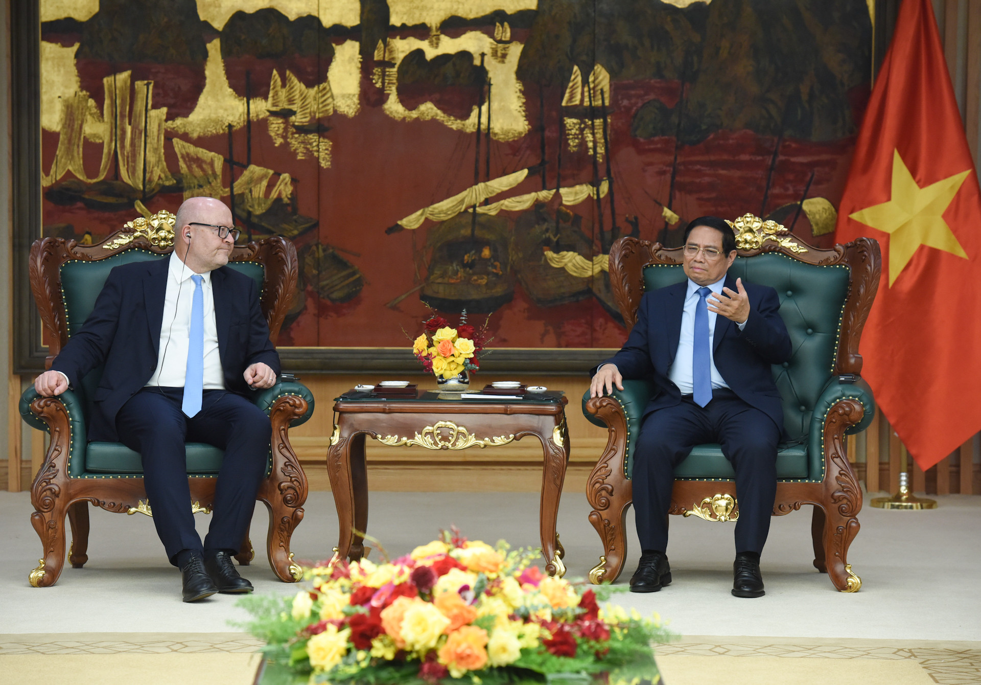 Thủ tướng Phạm Minh Chính tiếp ông Tomas Heidar, Chánh án Tòa án quốc tế về Luật Biển (ITLOS).