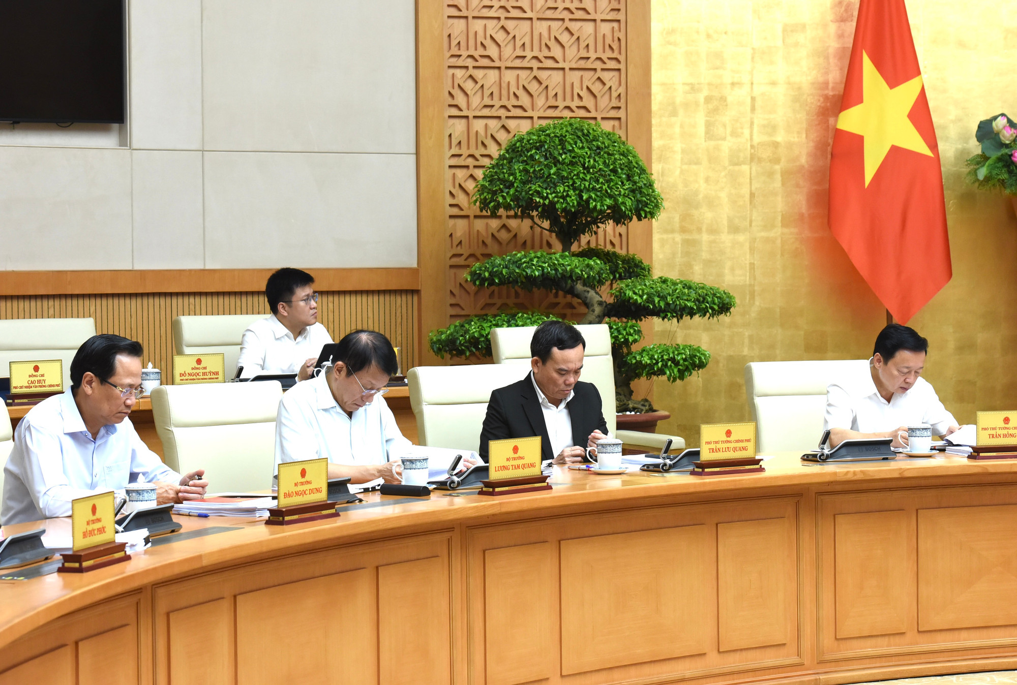 Tham dự phiên họp có các đồng chí Ủy viên Bộ Chính trị, Ủy viên Trung ương Đảng, Phó Thủ tướng Chính phủ, thành viên Chính phủ, lãnh đạo các bộ, ngành, cơ quan thuộc Chính phủ.