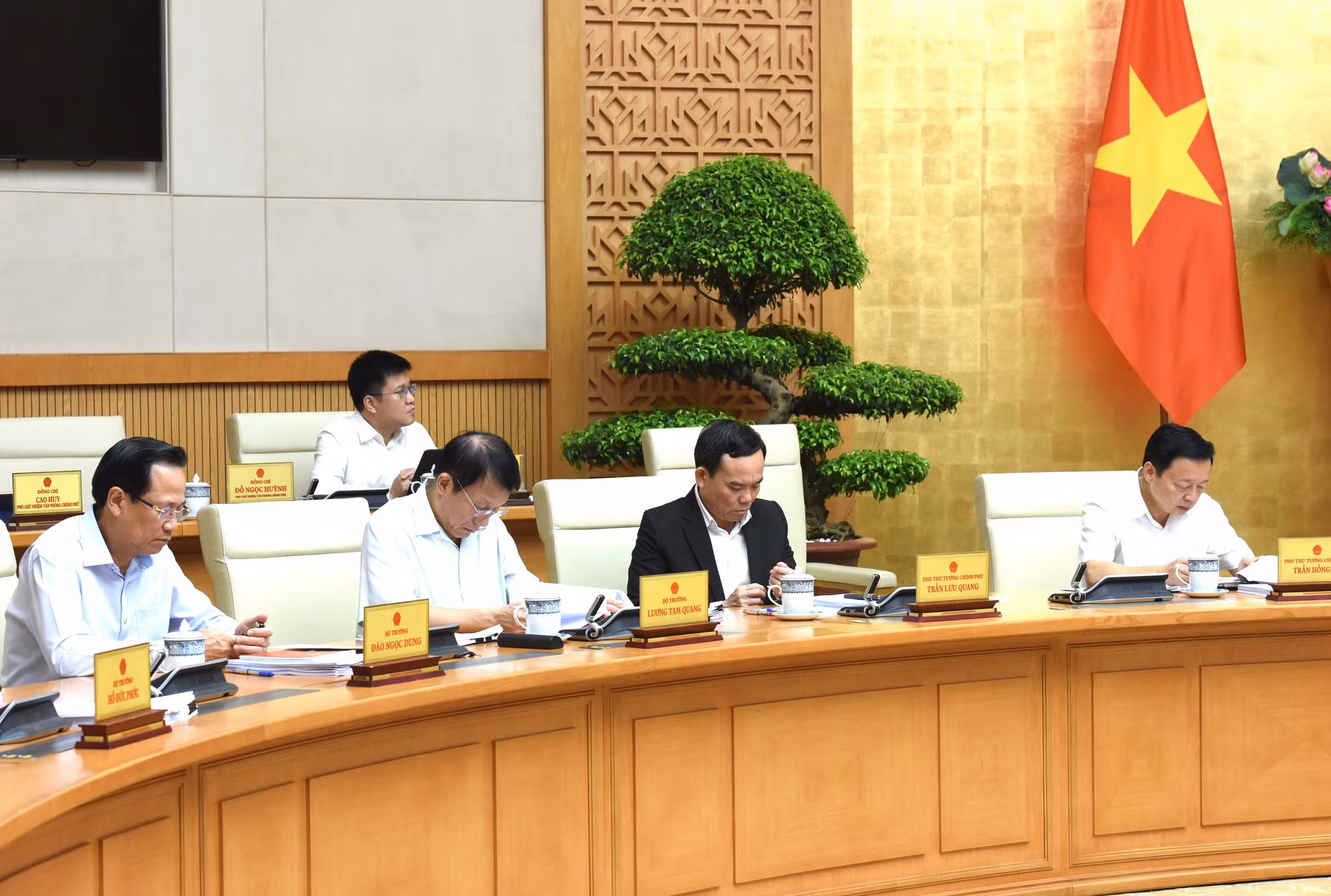 Tham dự phiên họp có các đồng chí Ủy viên Bộ Chính trị, Ủy viên Trung ương Đảng, Phó Thủ tướng Chính phủ, thành viên Chính phủ, lãnh đạo các bộ, ngành, cơ quan thuộc Chính phủ.