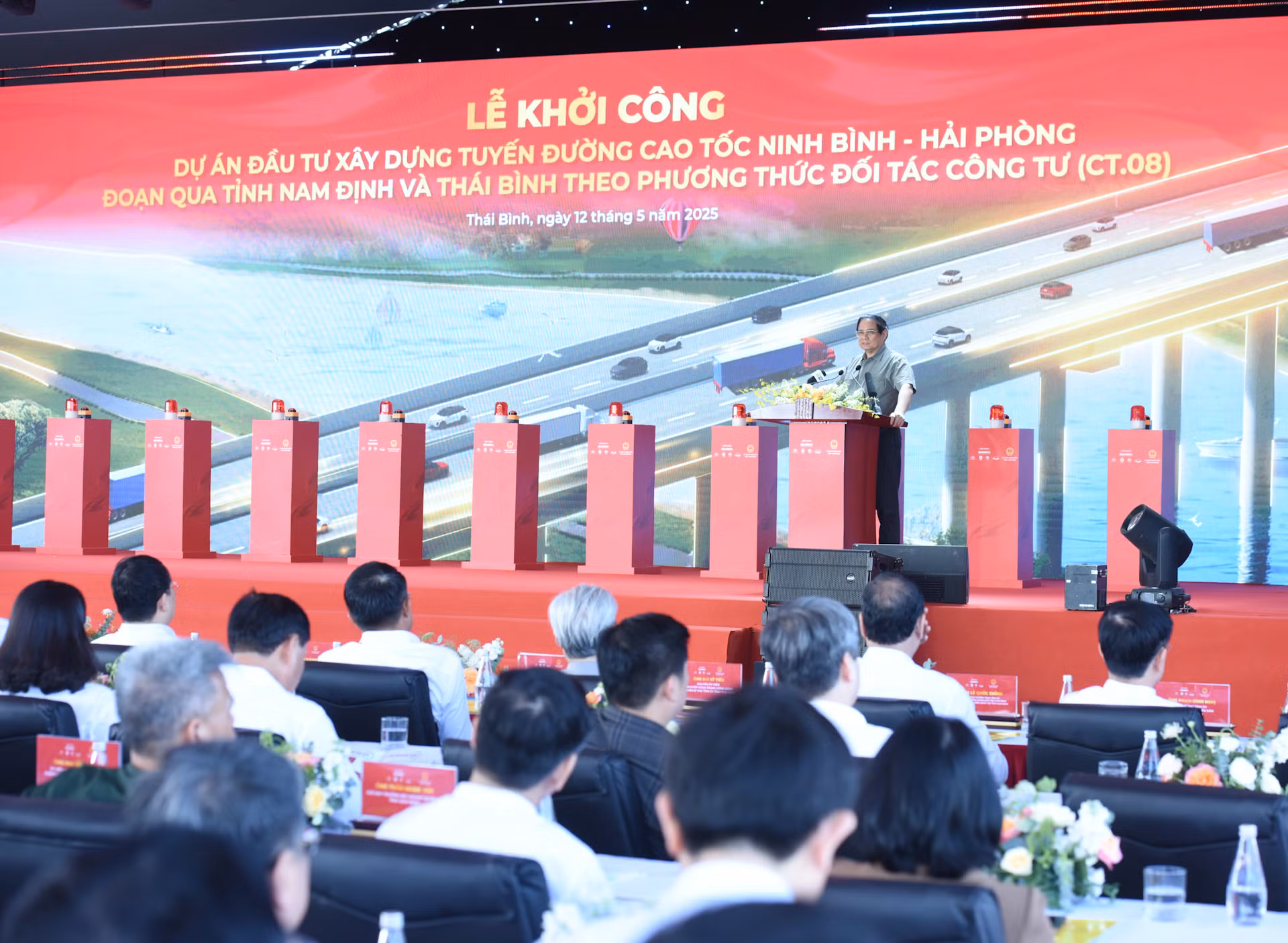 Thủ tướng Phạm Minh Chính phát biểu chỉ đạo tại lễ khởi công.