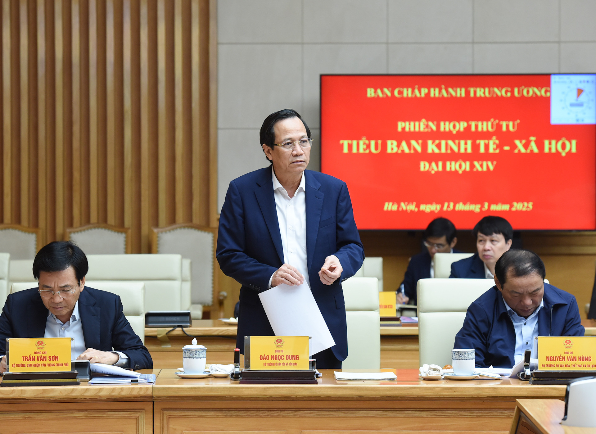 Bộ trưởng Dân tộc và Tôn giáo Đào Ngọc Dung phát biểu.