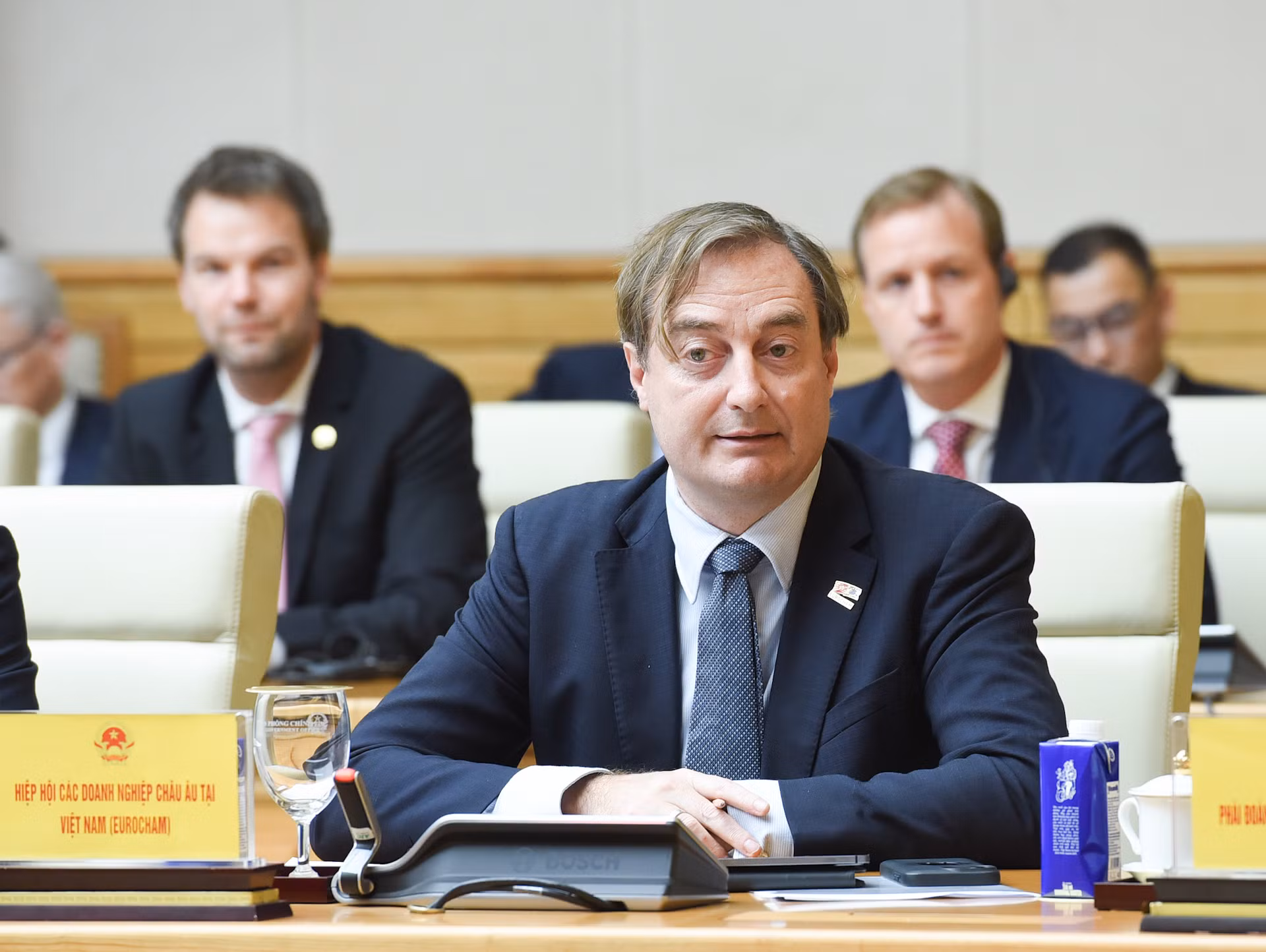 Đại diện Hiệp hội các Doanh nghiệp châu Âu tại Việt Nam phát biểu.