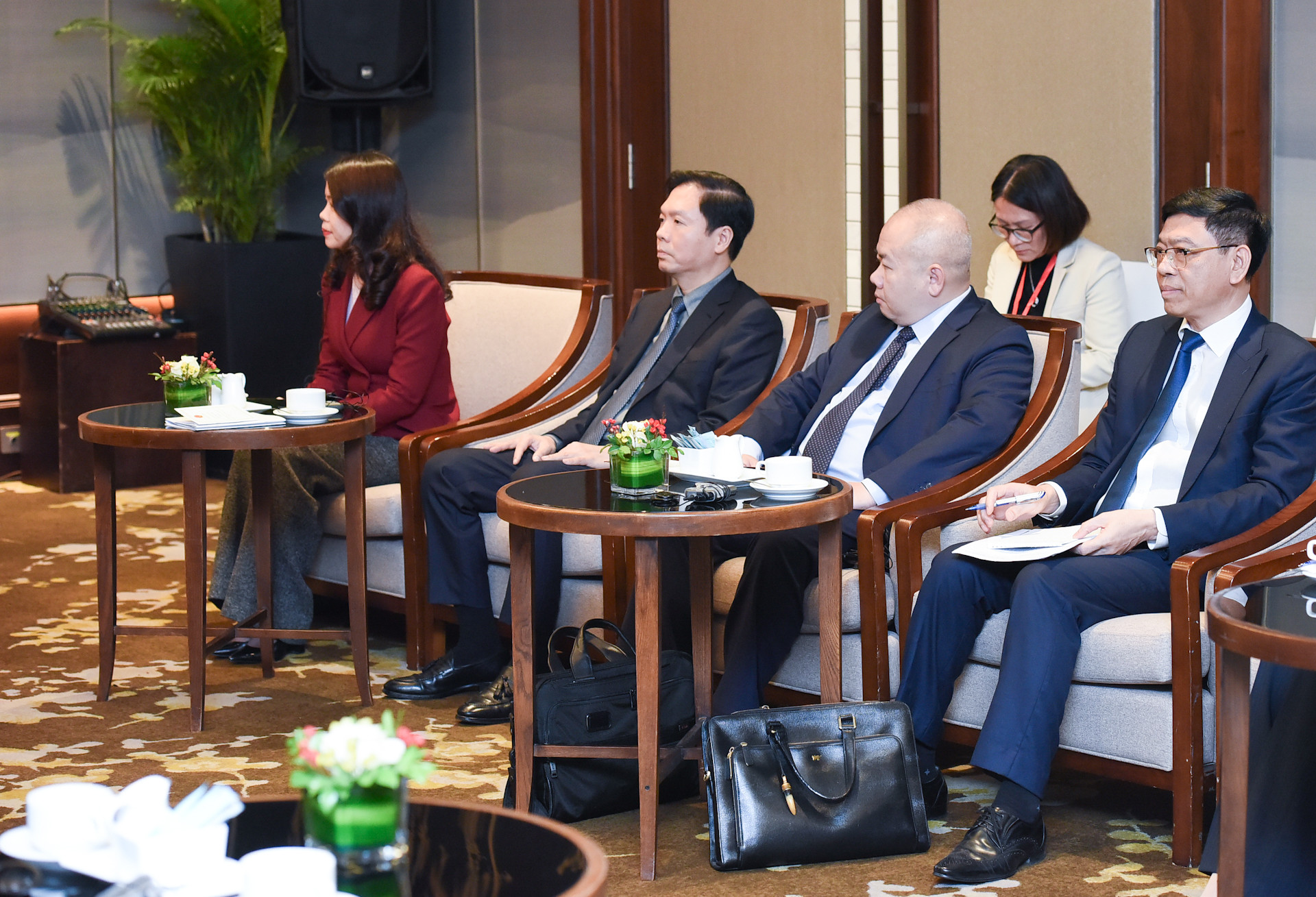 Đại diện lãnh đạo các bộ, ban, ngành của Chính phủ Việt Nam tham dự buổi tiếp.