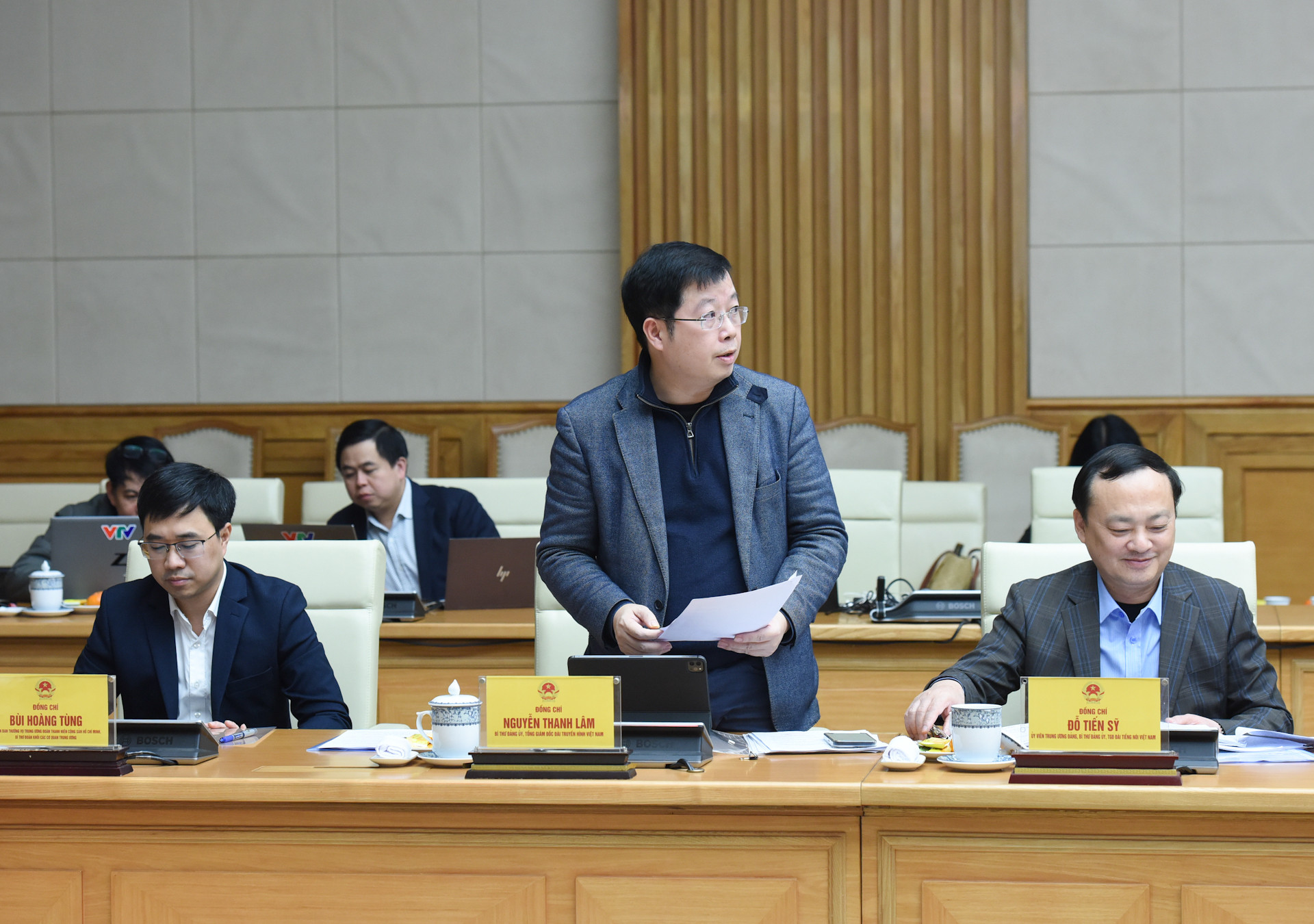 Tổng Giám đốc Đài truyền hình Việt Nam Nguyễn Thanh Lâm phát biểu.