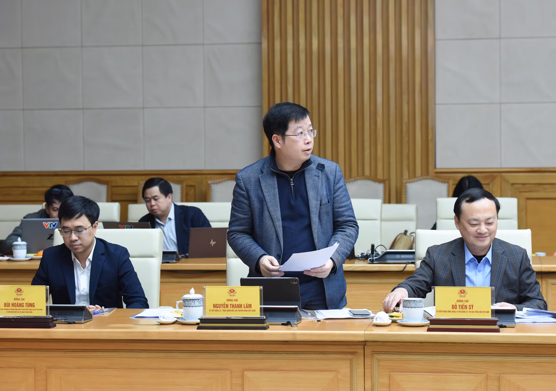 Tổng Giám đốc Đài truyền hình Việt Nam Nguyễn Thanh Lâm phát biểu.