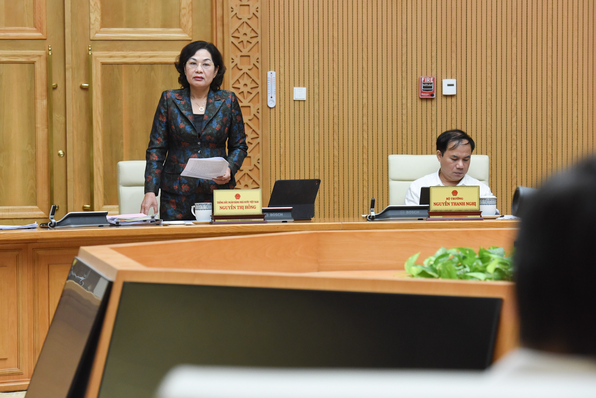 Thống đốc Ngân hàng Nhà nước Việt Nam Nguyễn Thị Hồng phát biểu.