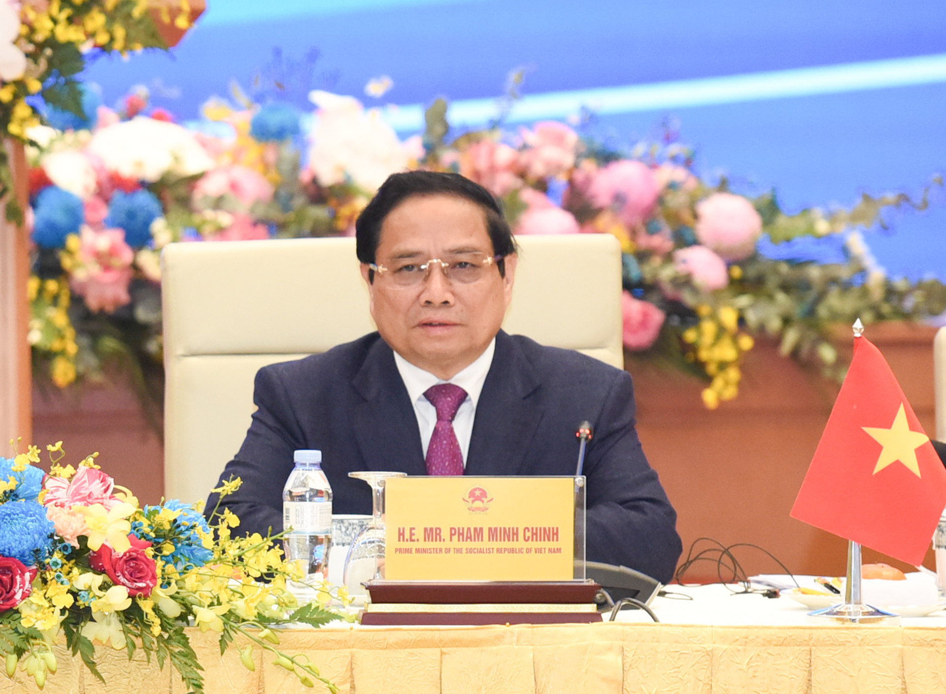 Thủ tướng Phạm Minh Chính phát biểu tại buổi Đối thoại doanh nghiệp cấp cao Việt Nam-Liên bang Nga.