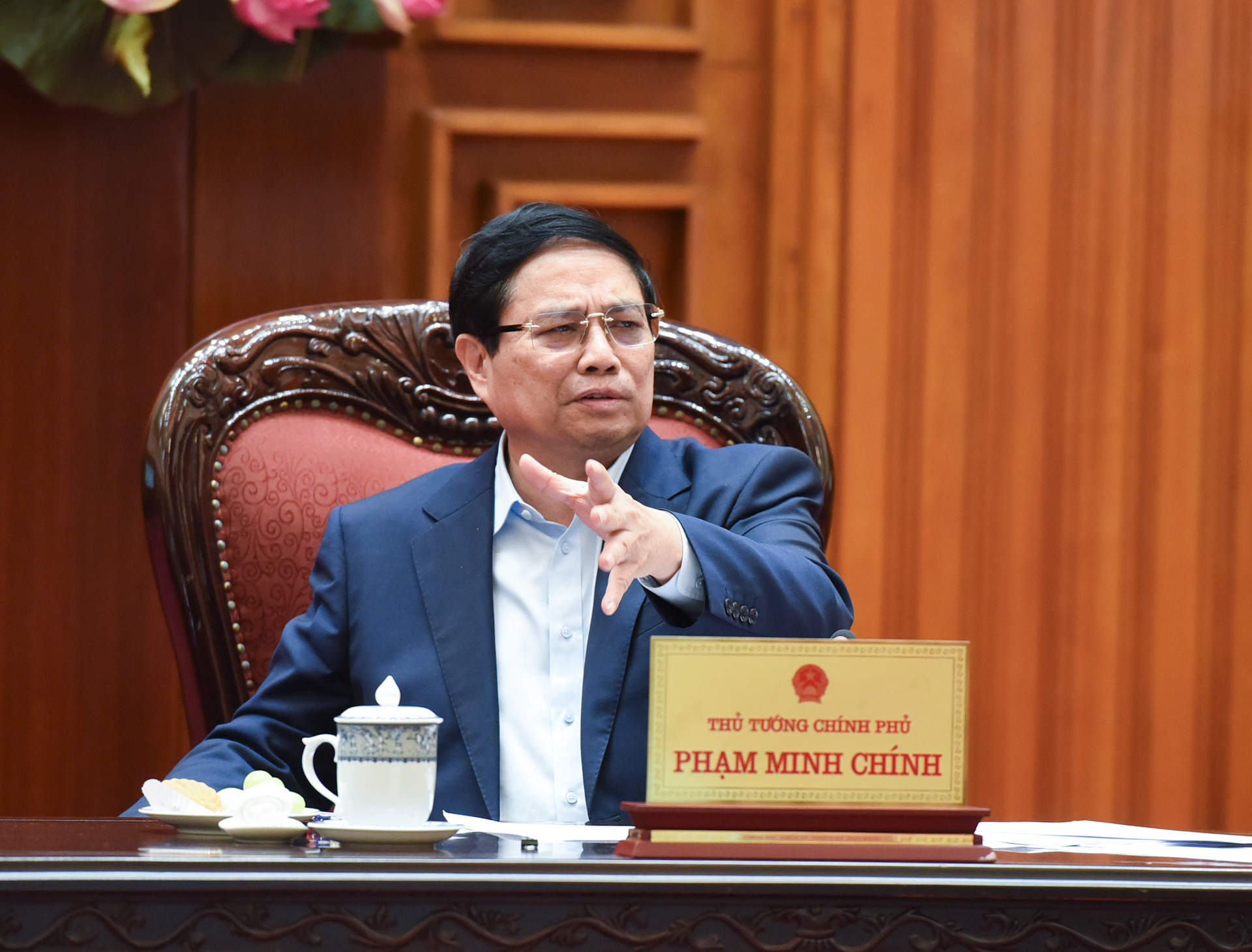 Thủ tướng Phạm Minh Chính phát biểu chỉ đạo tại phiên họp thứ nhất của Ban Chỉ đạo về Trung tâm tài chính khu vực và quốc tế.