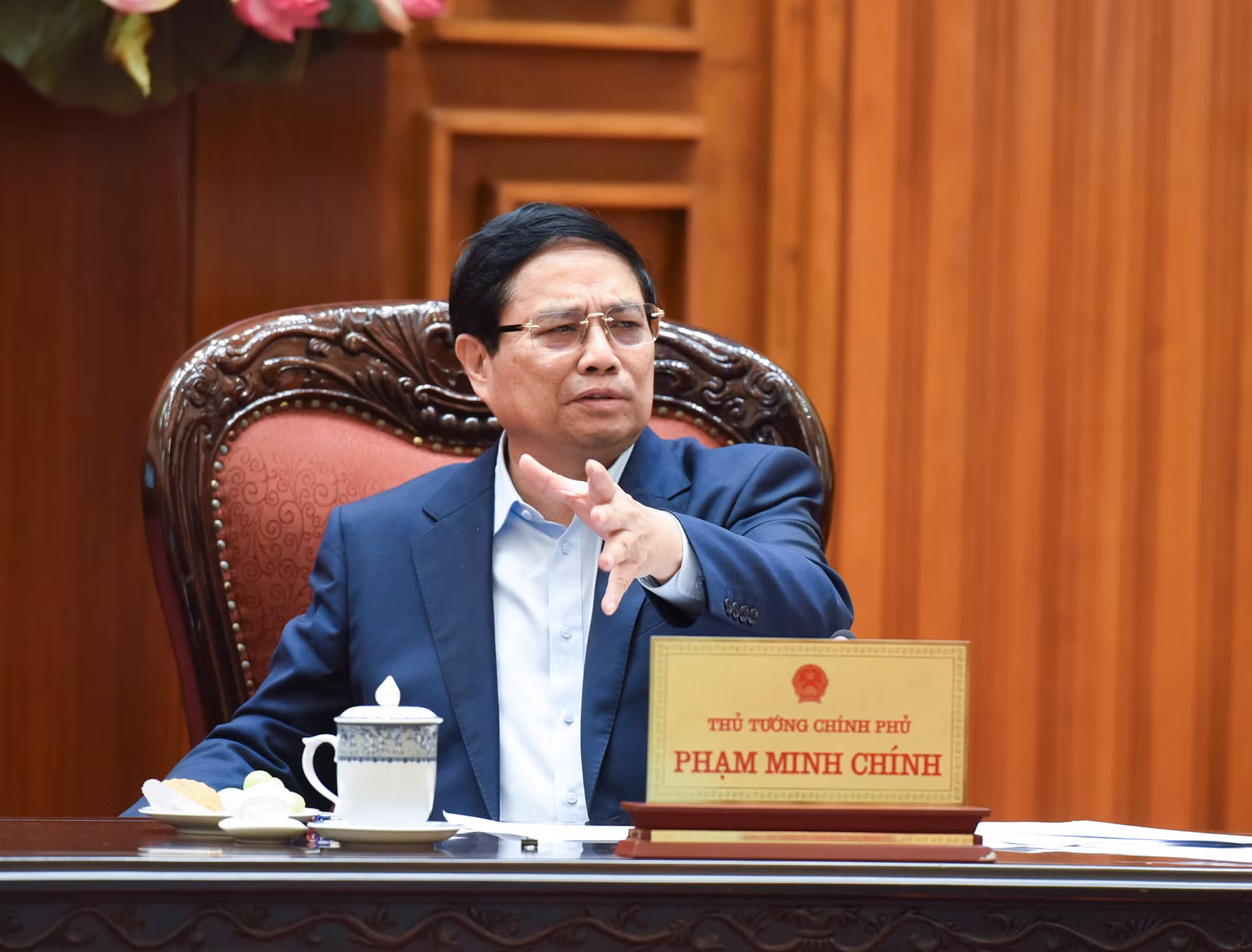 Thủ tướng Phạm Minh Chính phát biểu chỉ đạo tại phiên họp thứ nhất của Ban Chỉ đạo về Trung tâm tài chính khu vực và quốc tế.