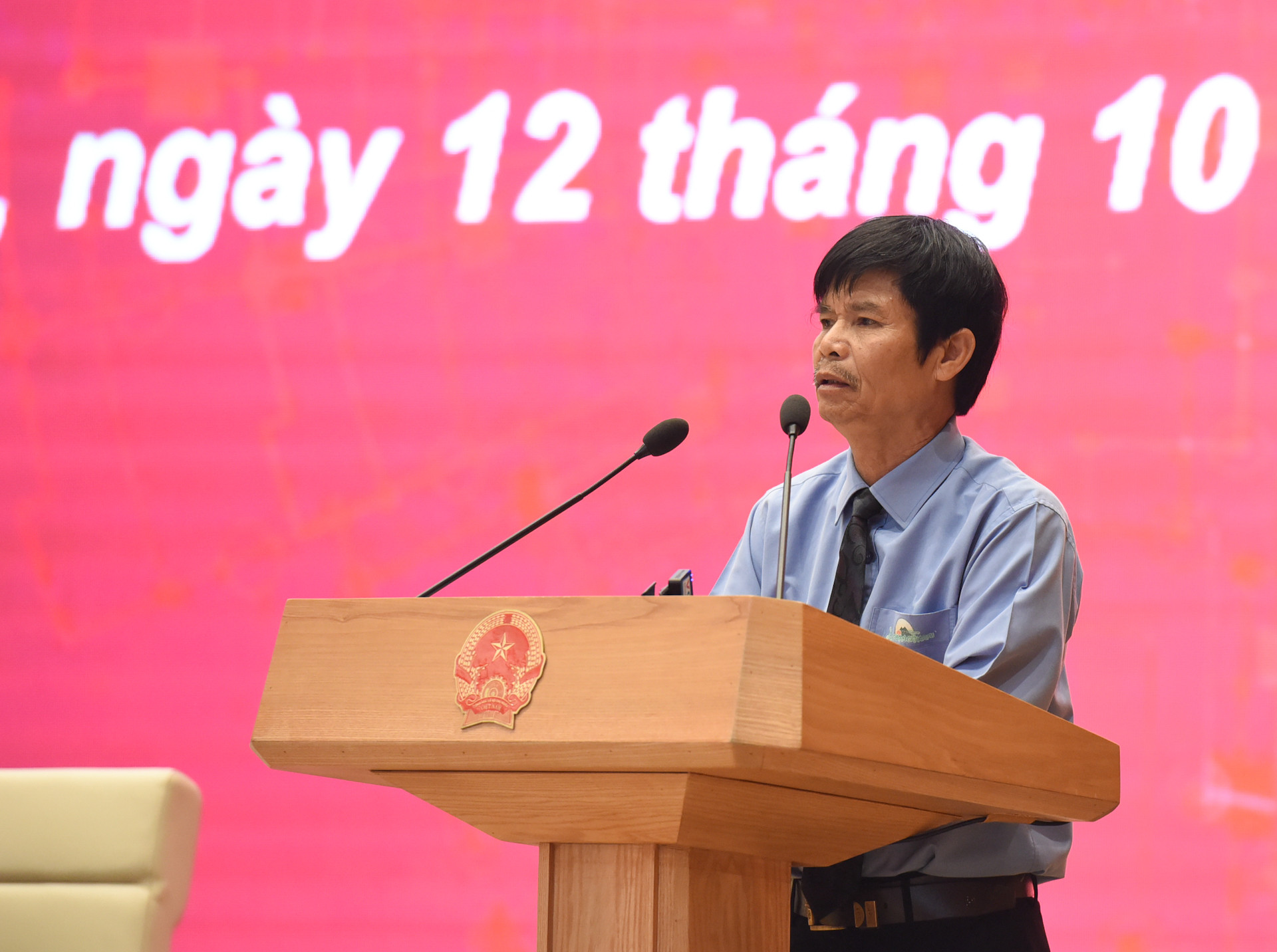 Ông Nguyễn Huy Đường, Chủ tịch Hội đồng thành viên Công ty TNHH Trang trại Langbiang phát biểu.