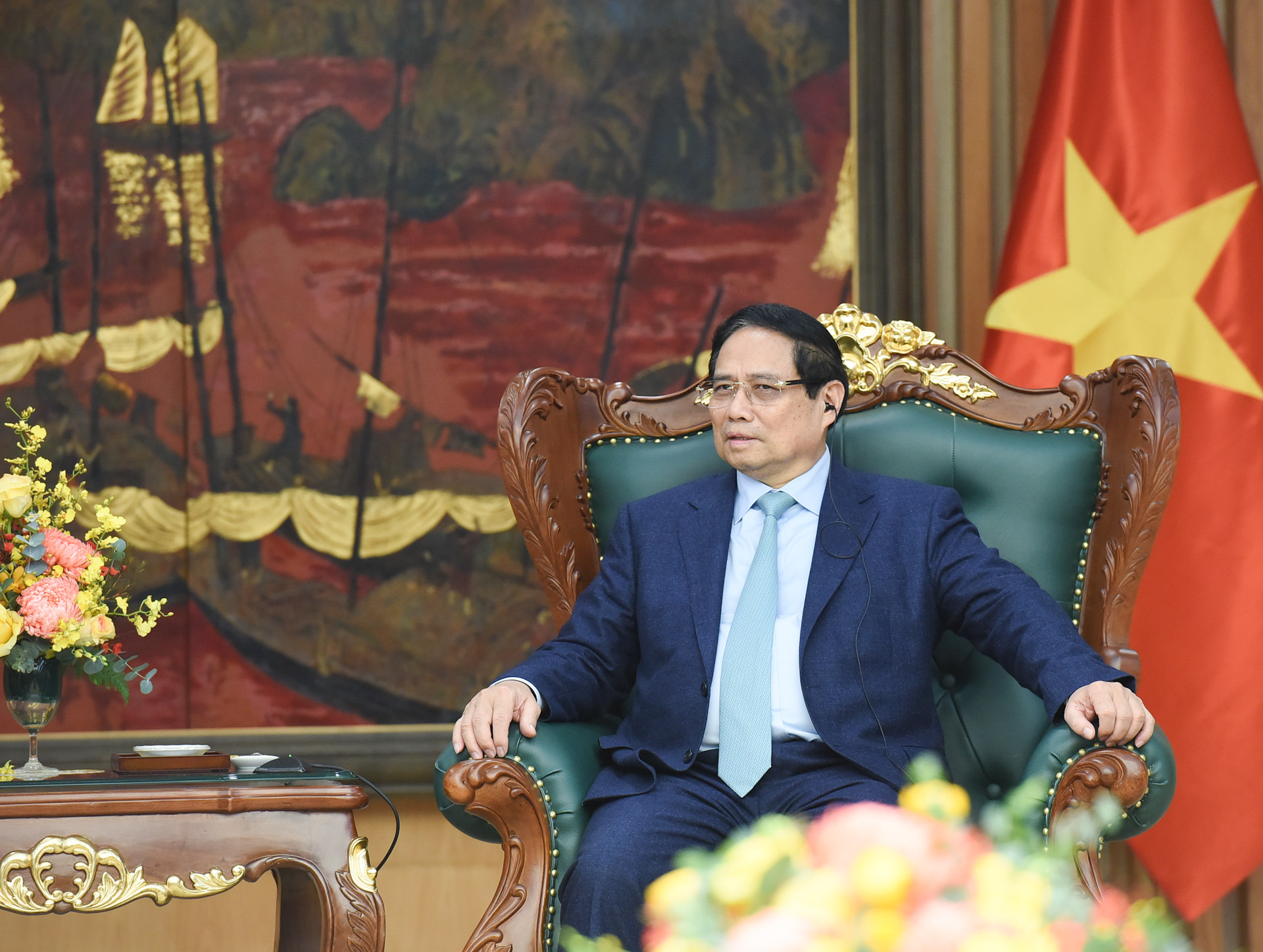 Thủ tướng Phạm Minh Chính phát biểu tại buổi tiếp.