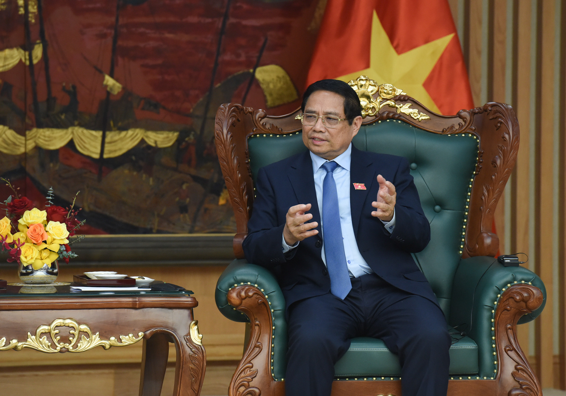 Thủ tướng Phạm Minh Chính phát biểu tại buổi tiếp ông Tomas Heidar, Chánh án Tòa án quốc tế về Luật Biển (ITLOS).