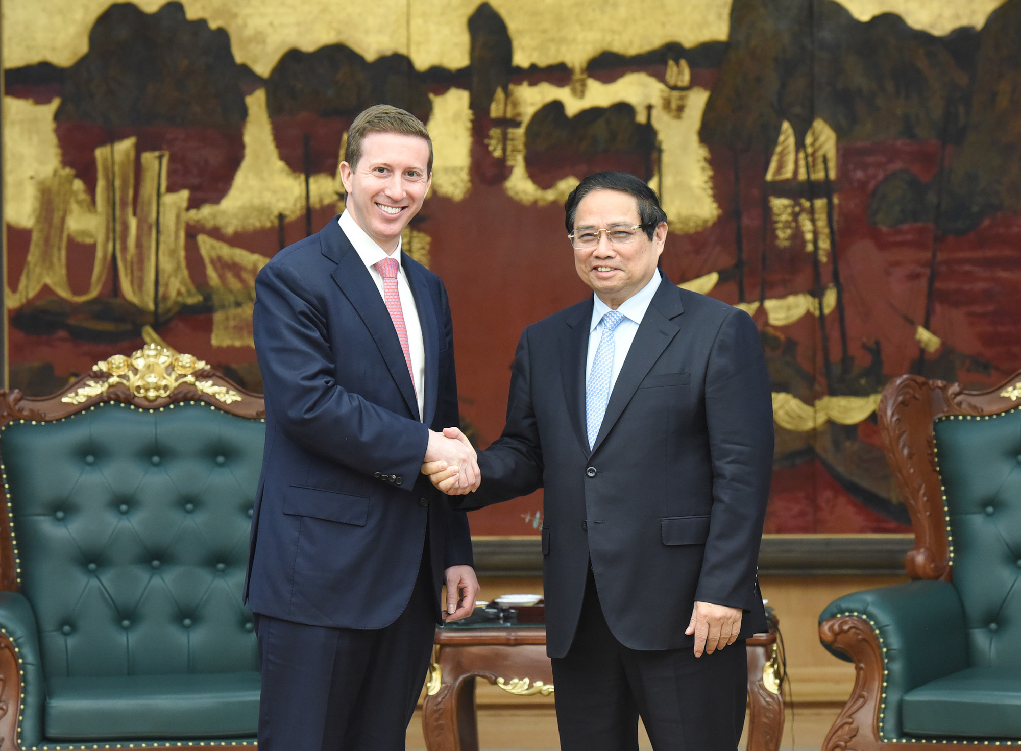 Thủ tướng Phạm Minh Chính tiếp ông Jefferey Perlman, Tổng Giám đốc Tập đoàn Warburg Pincus của Hoa Kỳ.