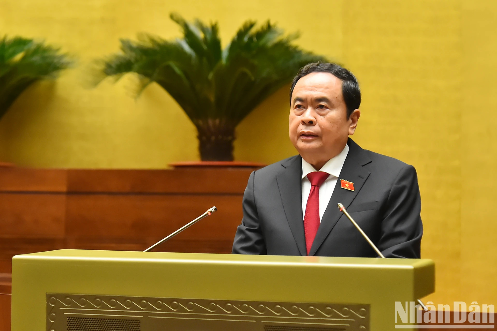 Chủ tịch Quốc hội Trần Thanh Mẫn phát biểu khai mạc Phiên chất vấn và trả lời chất vấn Kỳ họp thứ 8, Quốc hội khóa XV.