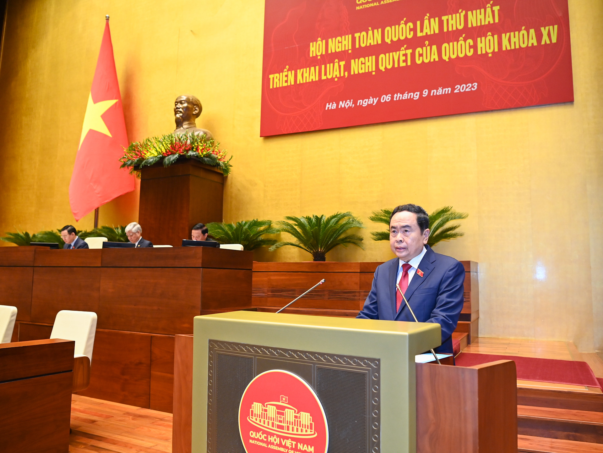 Phó Chủ tịch Thường trực Quốc hội Trần Thanh Mẫn phát biểu khai mạc hội nghị.