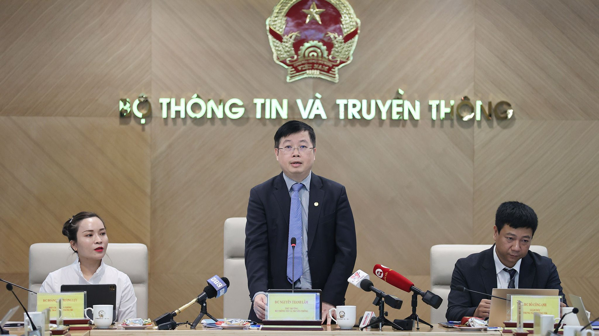 Ngày 6/4, Bộ Thông tin và Truyền thông tổ chức họp báo thông tin về sai phạm của TikTok (Ảnh: Internet).