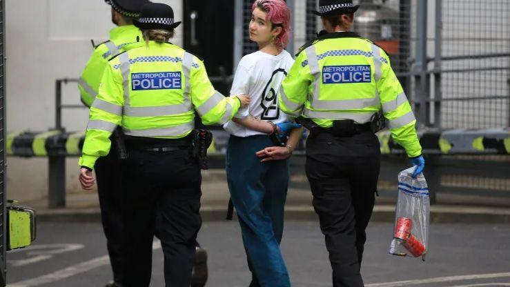 Cảnh sát Anh bắt giữ thành viên nhóm Just Stop Oil sau hành động phá hoại bức tranh Hoa hướng dương của danh họa Van Gogh. (Nguồn: Internet)