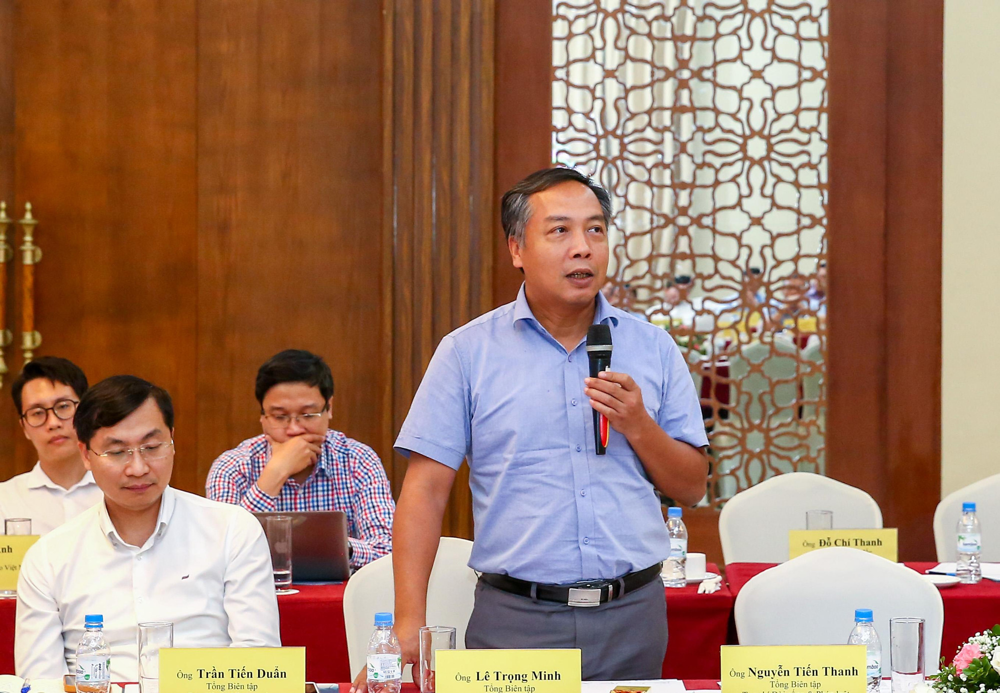 Ông Lê Trọng Minh, Tổng Biên tập báo Đầu tư phát biểu tại Diễn đàn.