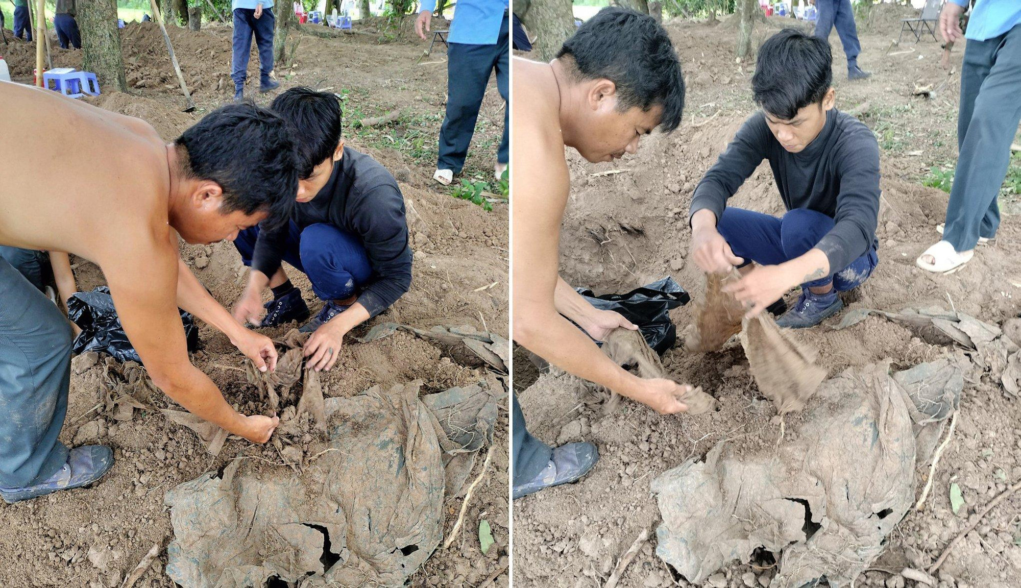 Với quyết tâm đưa các anh trở về với đất mẹ, từ hơn 20 năm qua, các đội tìm kiếm, quy tập mộ liệt sĩ tại địa bàn Campuchia, Lào đã được thành lập. Trong ảnh, các chiến sĩ của đội K93 (Bộ Chỉ huy Quân sự tỉnh An Giang) đang tiến hành công việc thường nhật của mình trên địa bàn các tỉnh biên giới của Vương quốc Campuchia.