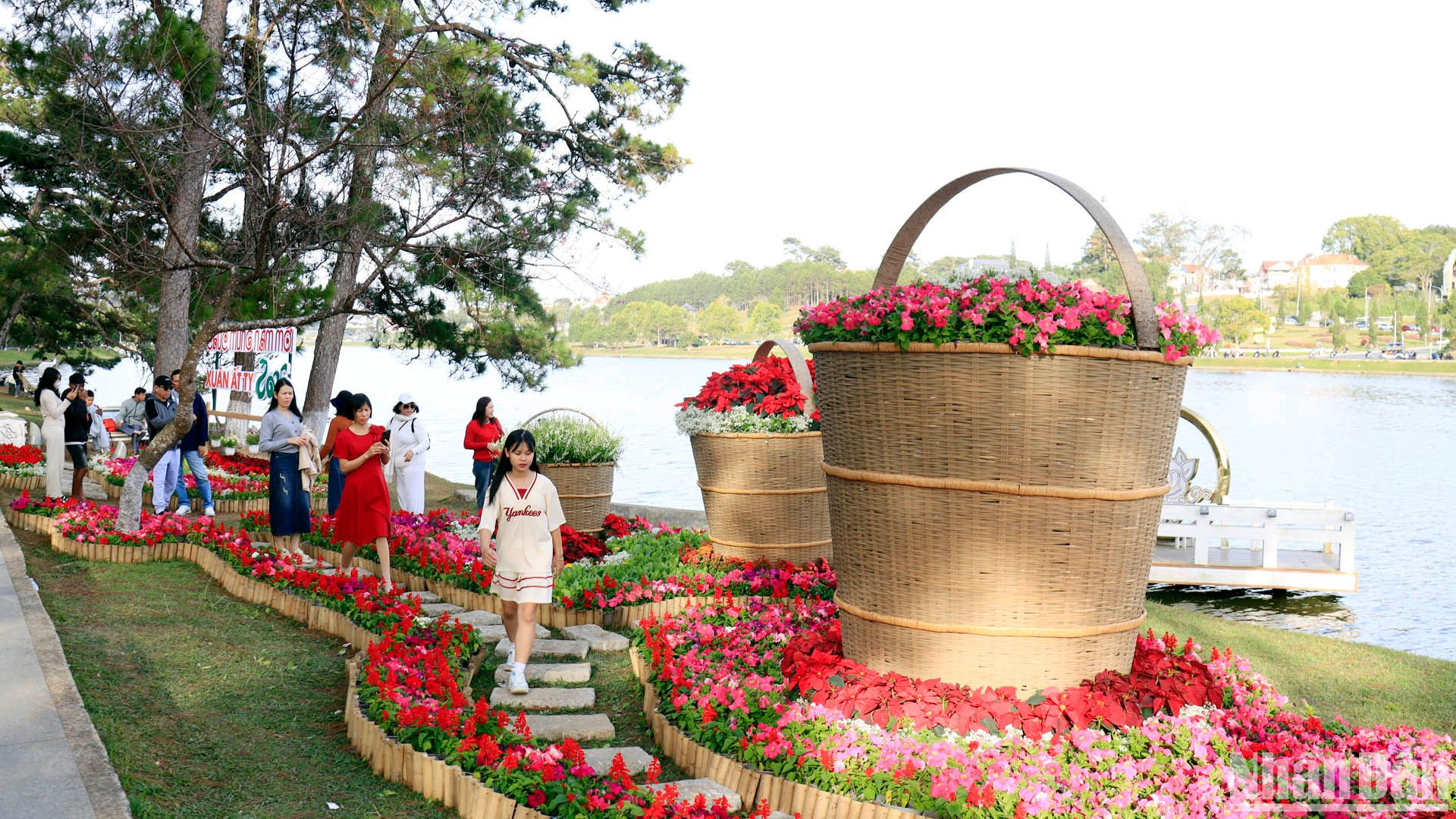 Du khách du xuân trên thành phố ngàn hoa Đà Lạt.
