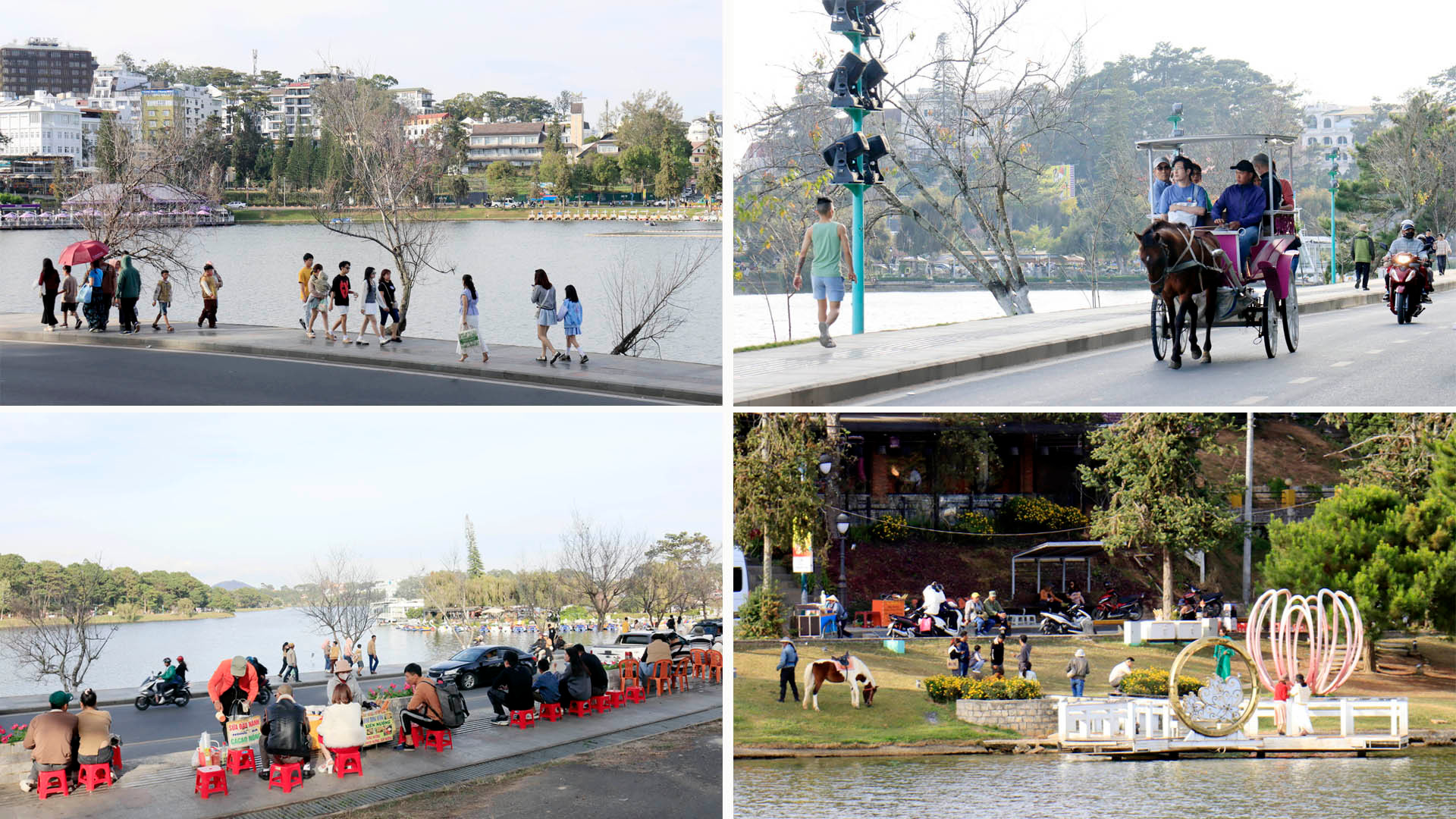 Những cung đường quanh hồ Xuân Hương, trái tim phố núi Đà Lạt là những không gian thanh nhàn.