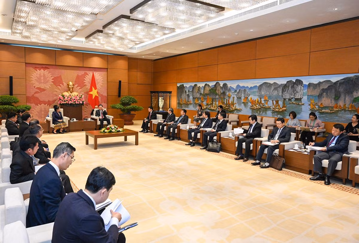 Quang cảnh buổi tiếp tại Nhà Quốc hội.