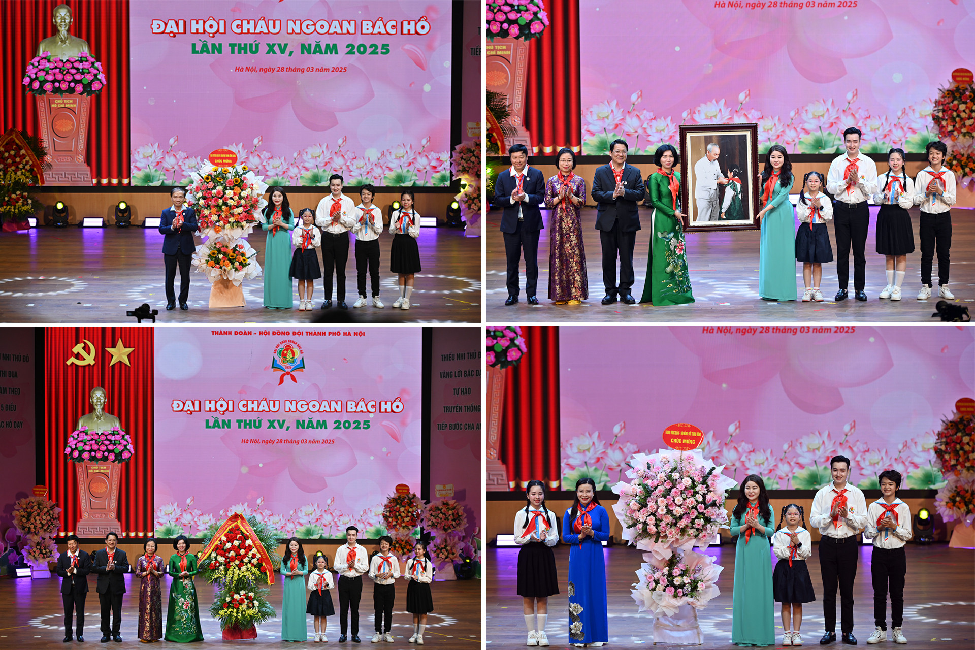 Đại diện các ban, bộ, ngành, đoàn thể tặng hoa chúc mừng Đại hội. Đại diện các ban, bộ, ngành, đoàn thể tặng hoa chúc mừng Đại hội.