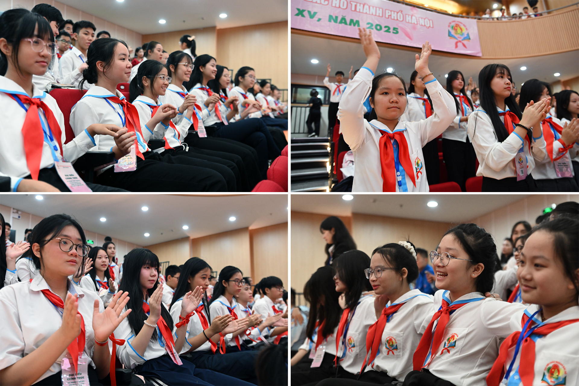 Các đại biểu thiếu nhi hân hoan trong không khí của Đại hội. Các đại biểu thiếu nhi hân hoan trong không khí của Đại hội.