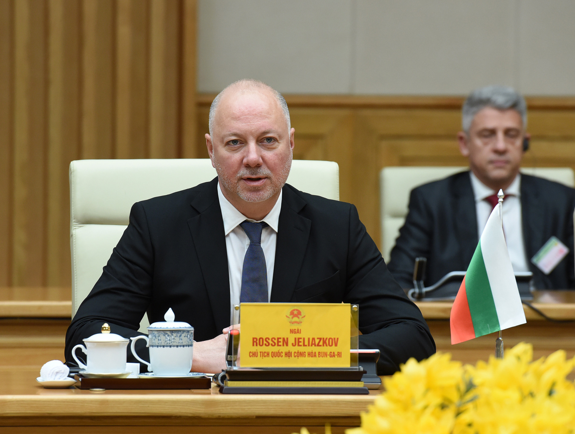 Chủ tịch Quốc hội Bulgaria Rossen Dimitrov Jeliazkov phát biểu tại cuộc hội kiến Thủ tướng Phạm Minh Chính Chủ tịch Quốc hội Bulgaria Rossen Dimitrov Jeliazkov phát biểu tại cuộc hội kiến Thủ tướng Phạm Minh Chính