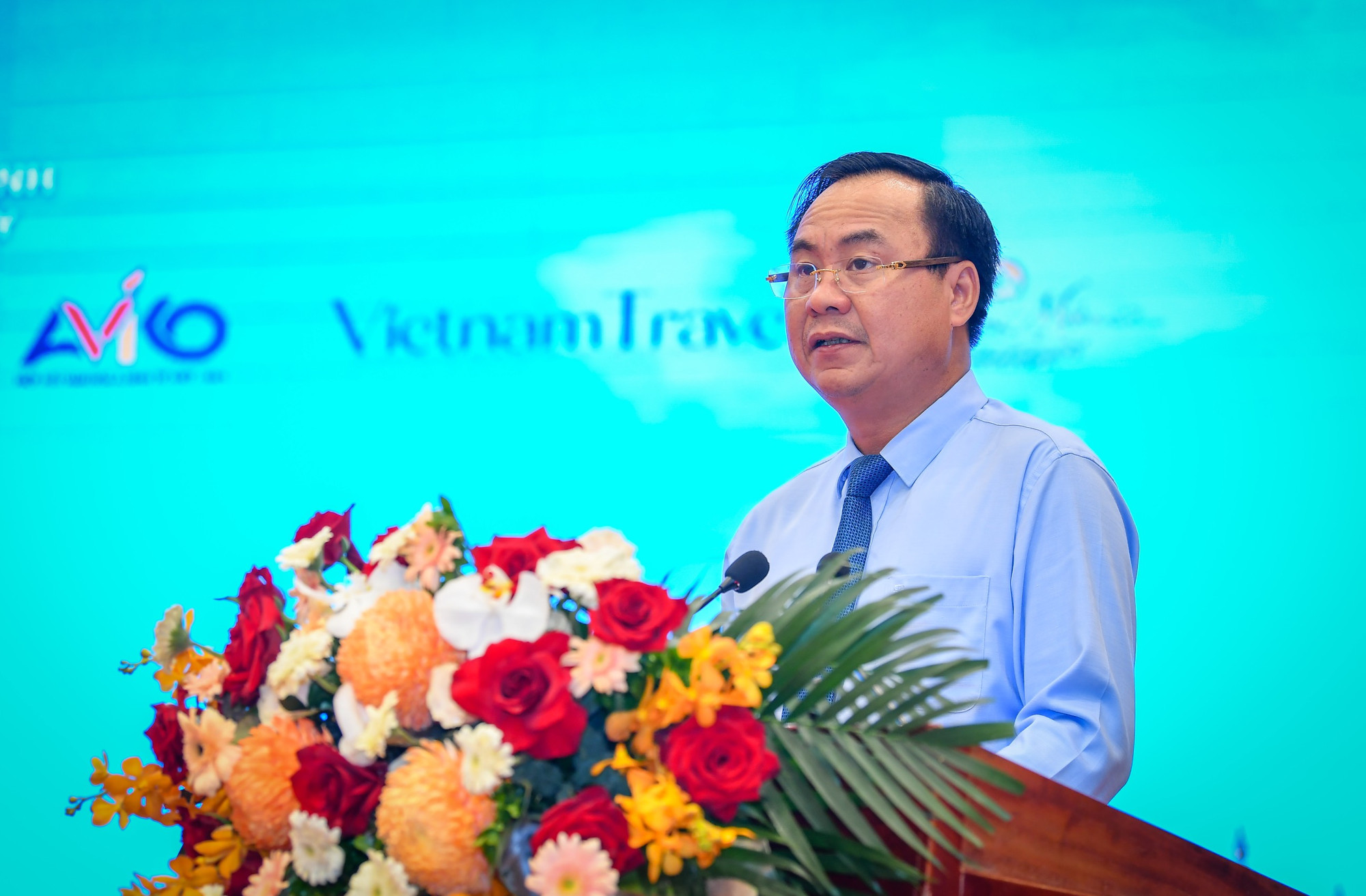 Đồng chí Võ Văn Hưng, Chủ tịch Ủy ban nhân dân tỉnh Quảng Trị chia sẻ thông tin tại sự kiện. Đồng chí Võ Văn Hưng, Chủ tịch Ủy ban nhân dân tỉnh Quảng Trị chia sẻ thông tin tại sự kiện.