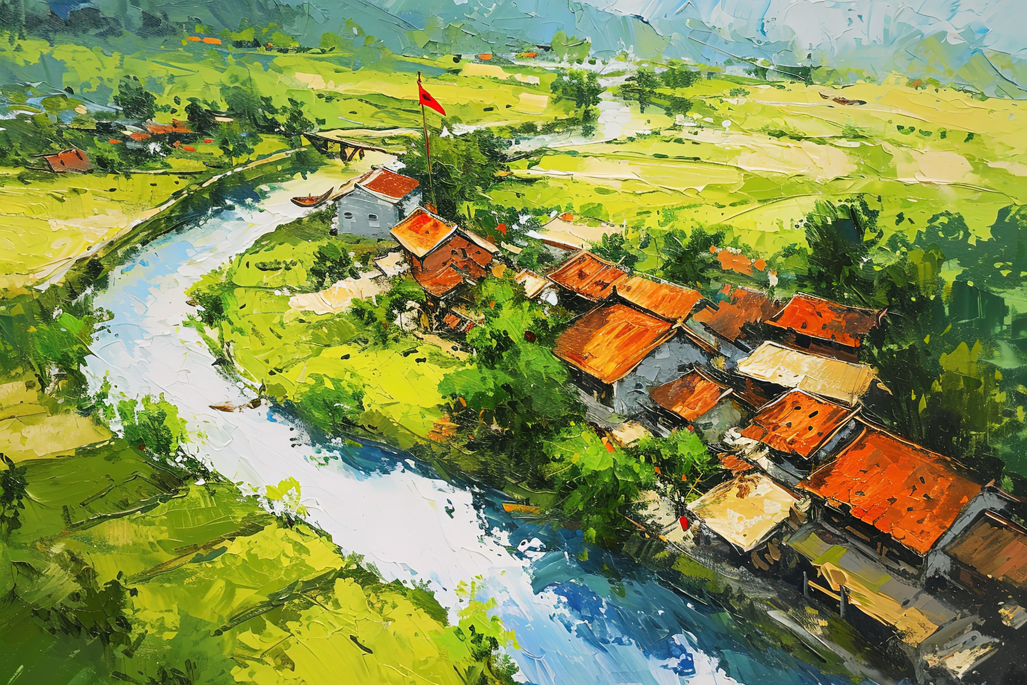 Dòng sông tượng trưng cho sự bình an, trù phú...