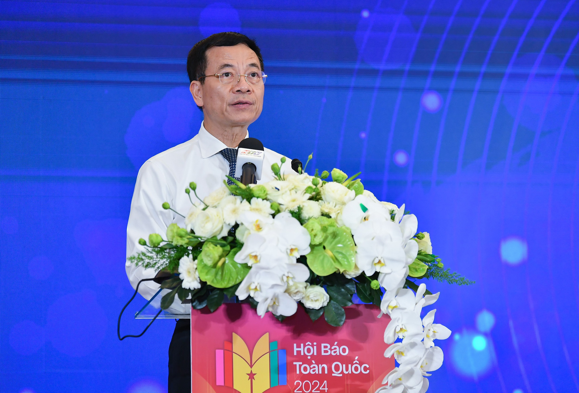 Bộ trưởng Thông tin và Truyền thông Nguyễn Mạnh Hùng phát biểu tại sự kiện.