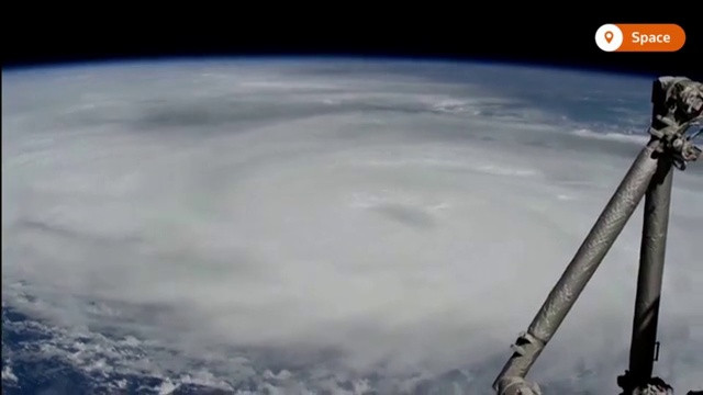Bão Helene nhìn từ trạm quan sát vũ trụ của NASA. (Ảnh: NASA/Reuters)