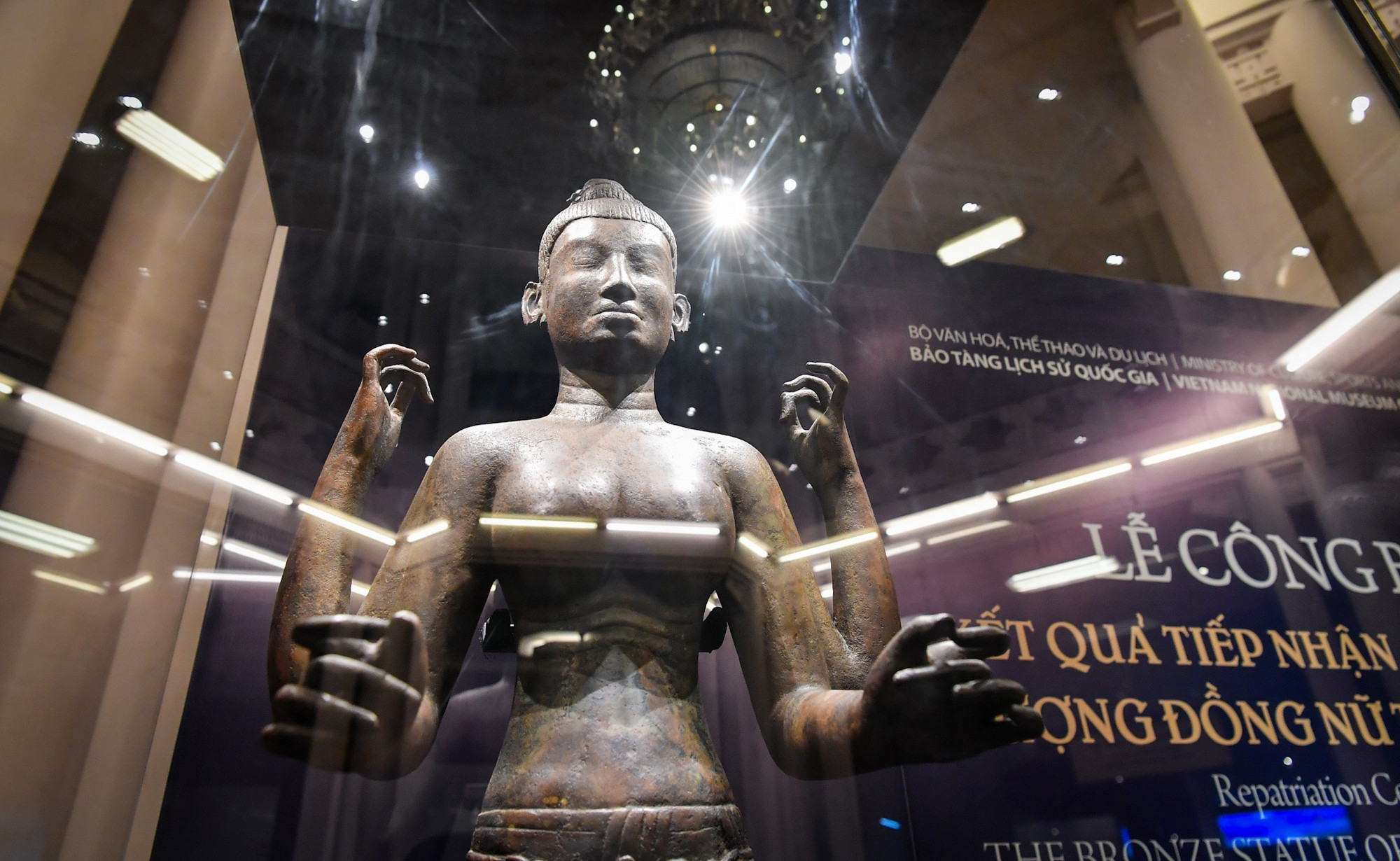 Sau rất nhiều nỗ lực, ngày 18/6, tượng đồng Nữ thần Durga 4 tay đã được vận chuyển an toàn về lưu giữ tại kho bảo quản của Bảo tàng Lịch sử quốc gia. Cuối tháng 8, lễ công bố Kết quả tiếp nhận, hồi hương tượng cũng chính thức được diễn ra.