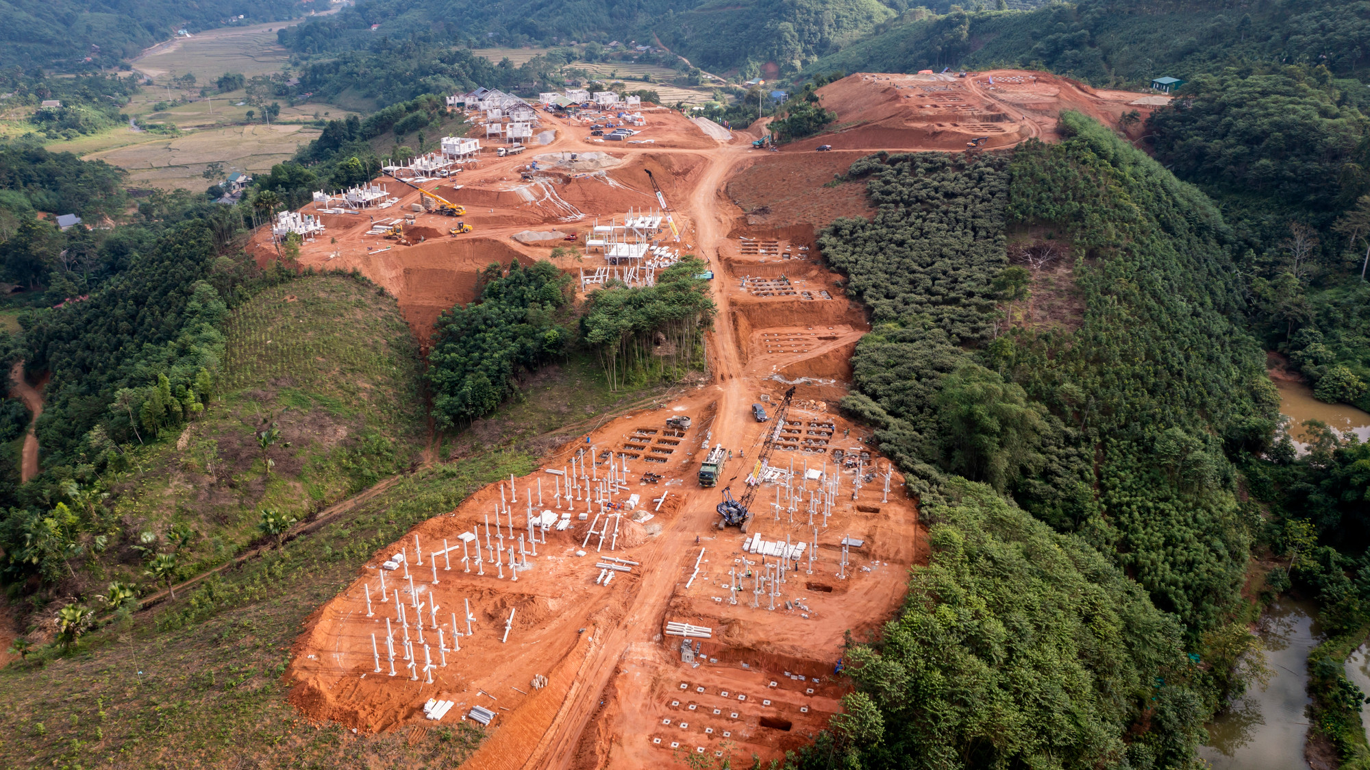 Toàn cảnh thôn Làng Nủ mới. Ảnh chụp ngày 30/10/2024.