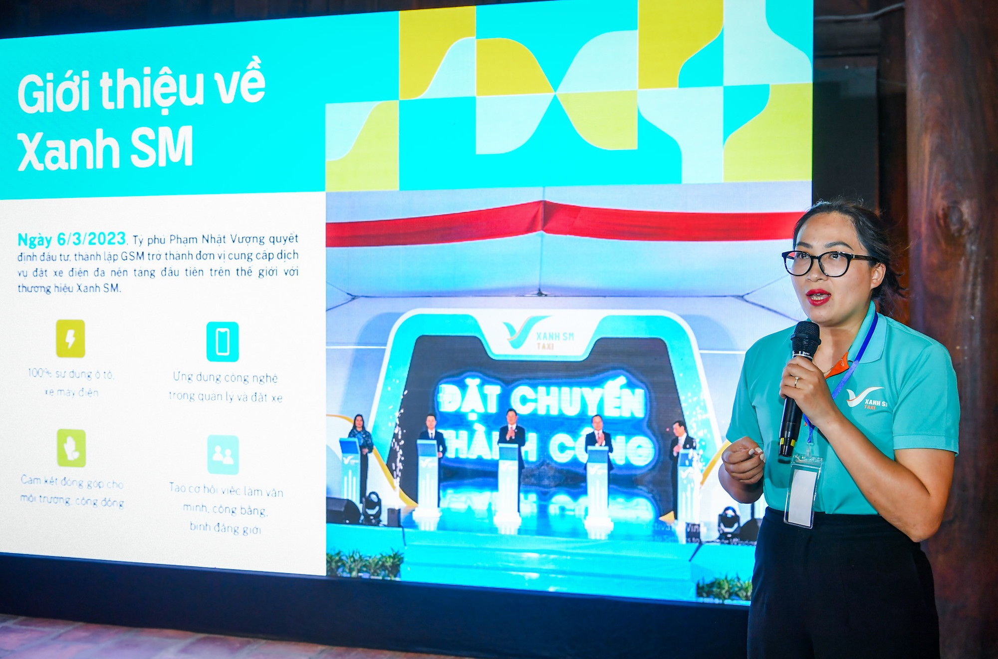 Với mục tiêu thúc đẩy chuyển đổi xanh mạnh mẽ, hướng tới mục tiêu Net-Zero vào năm 2050 của Chính phủ, Xanh SM góp phần giảm lượng khí thải CO₂ và tiếng ồn.