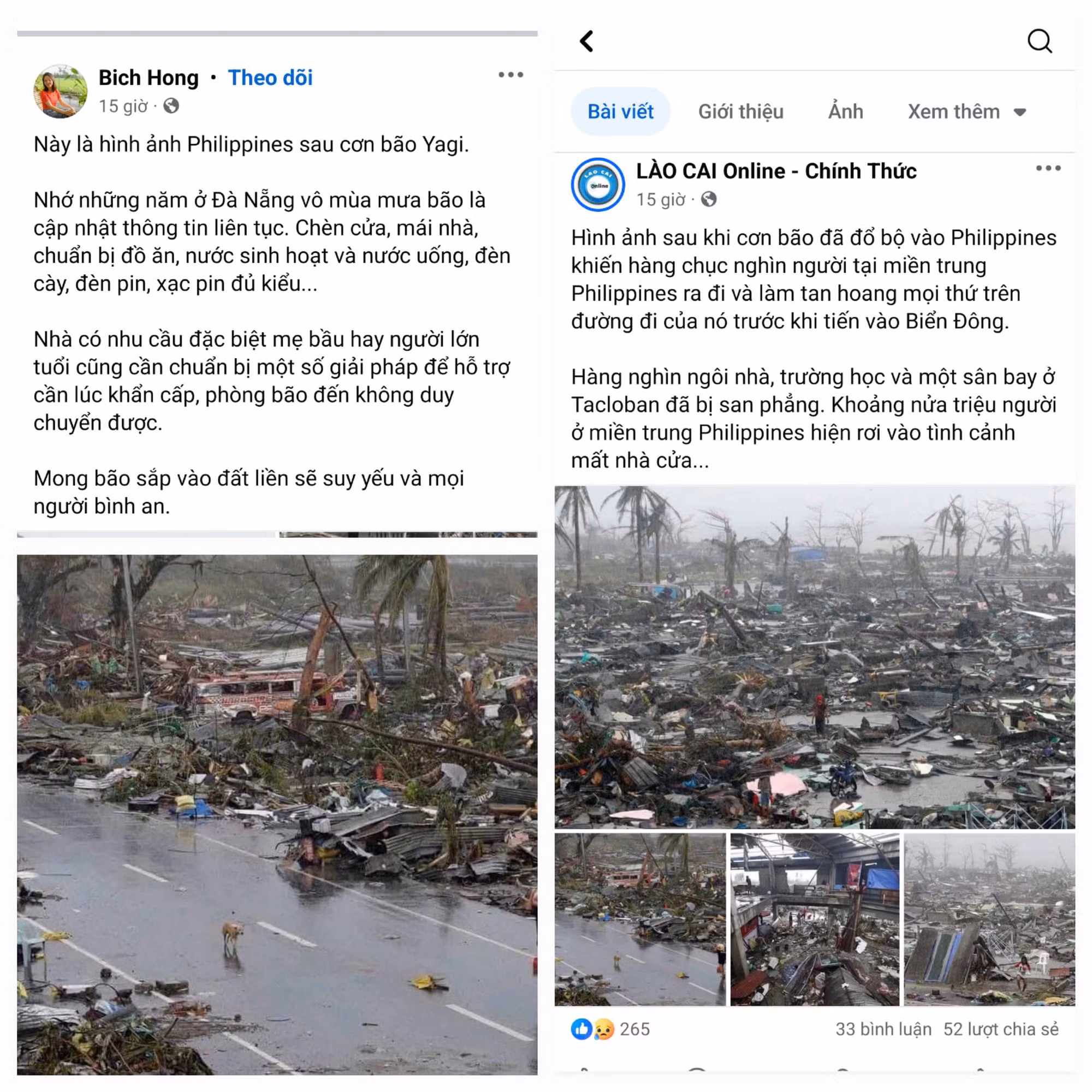 Thông tin giả xuất hiện từ trước khi bão số 3 đổ bộ vào Việt Nam, gây ra tâm lý hoang mang cho người dân. (Ảnh chụp màn hình)