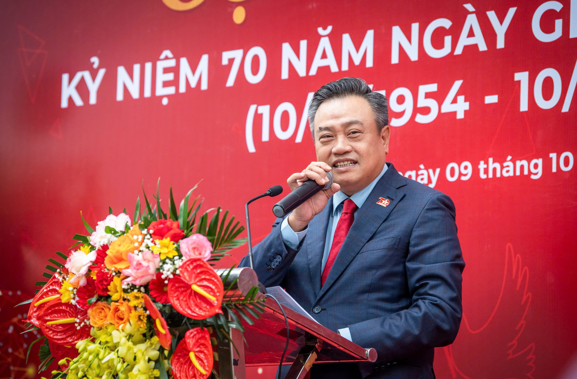 Đồng chí Trần Sỹ Thanh, Phó Bí thư Thành ủy Hà Nội, Chủ tịch Ủy ban nhân dân thành phố Hà Nội phát biểu tại Lễ khai mạc.