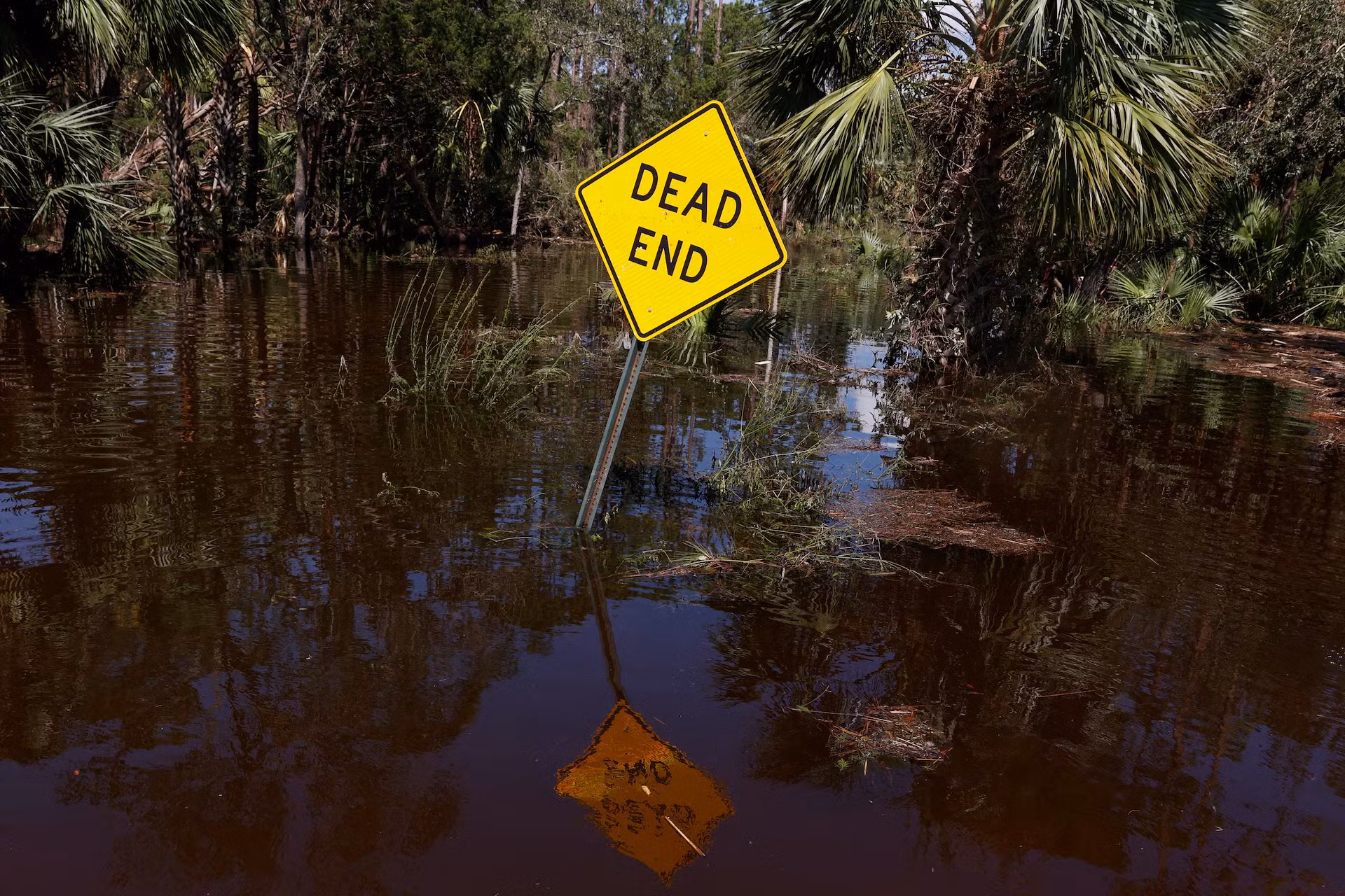 Các con đường ngập trong biển nước. (Ảnh: REUTERS)