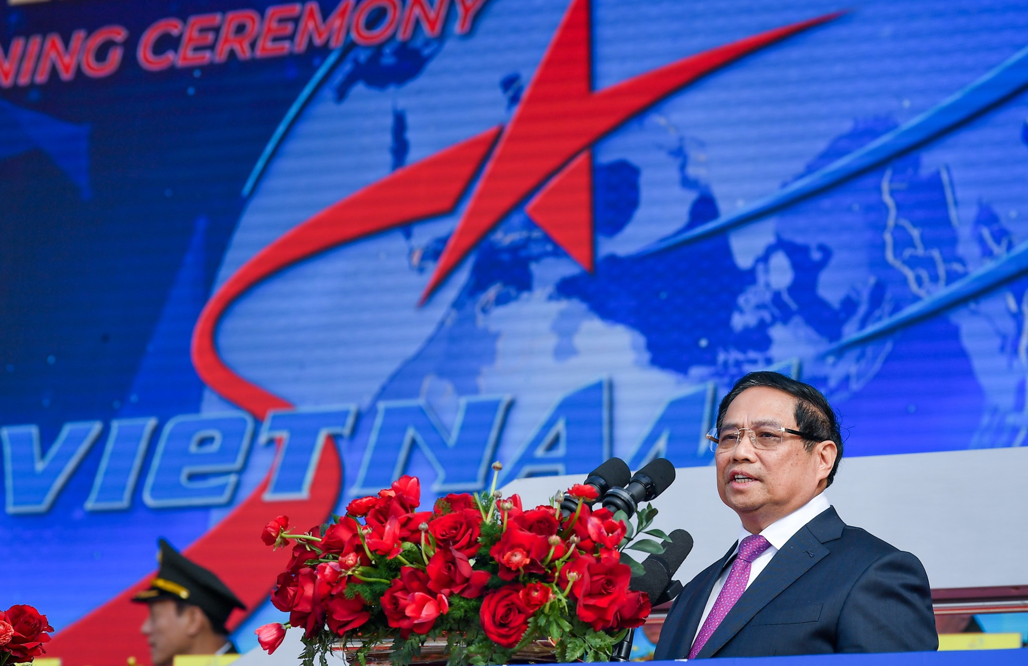 Thủ tướng Phạm Minh Chính phát biểu tại Lễ khai mạc Triển lãm Quốc phòng quốc tế Việt Nam 2024.