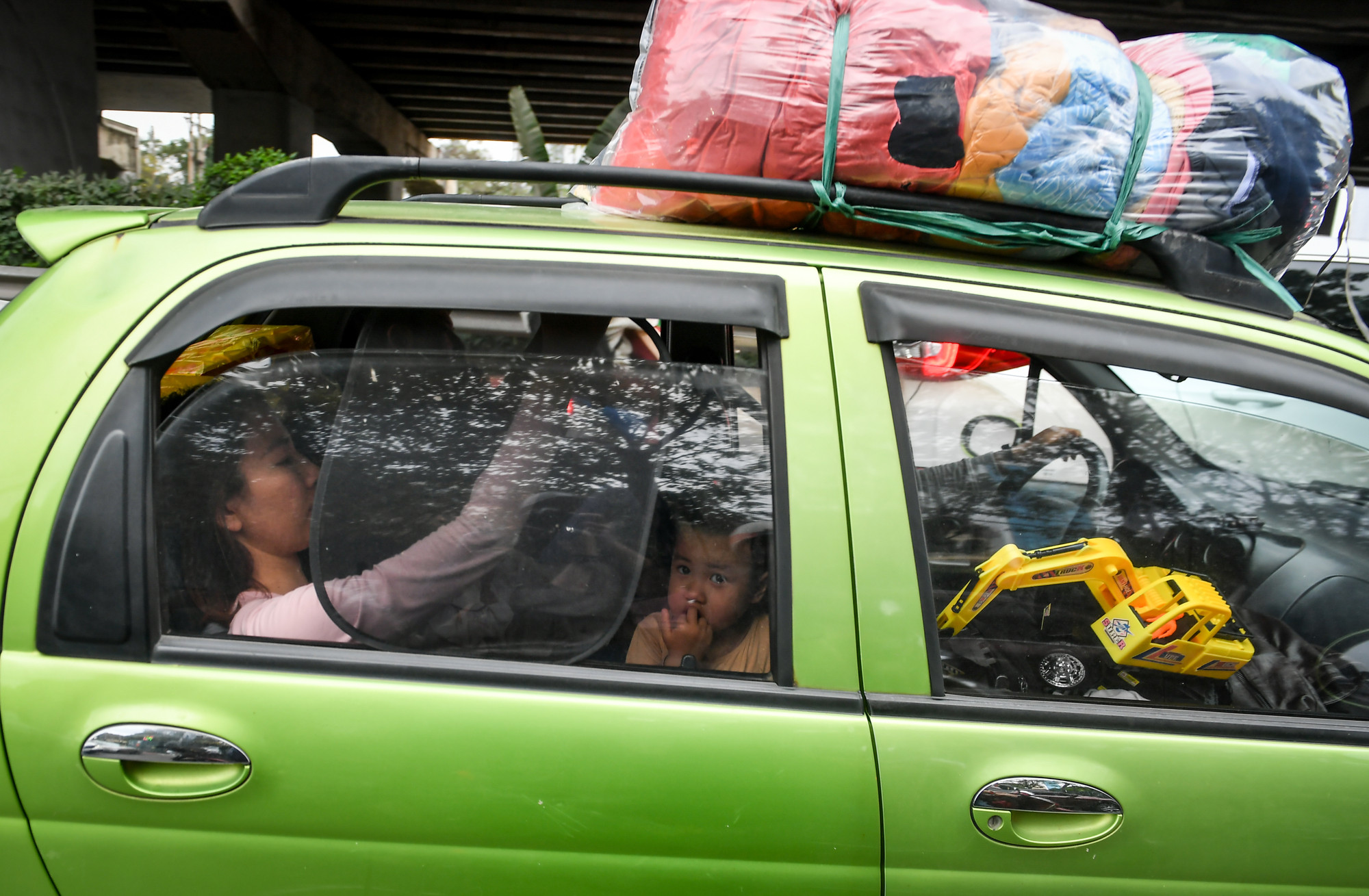 Người dân mệt mỏi vì tắc đường khi trở lại Hà Nội sau kỳ nghỉ Tết Nguyên đán.