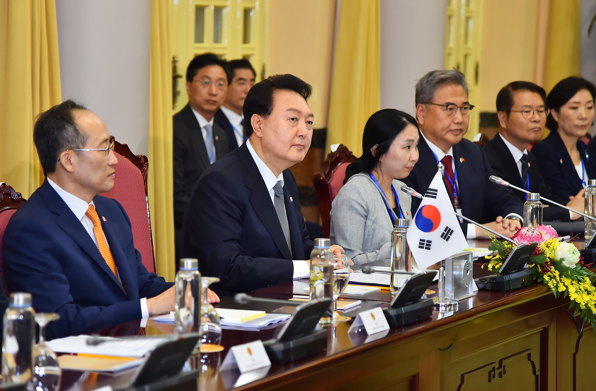 Tổng thống Đại Hàn Dân Quốc Yoon Suk Yeol phát biểu tại hội đàm.