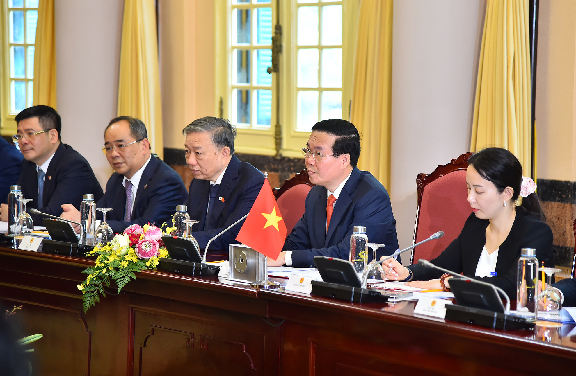 Chủ tịch nước Võ Văn Thưởng phát biểu tại hội đàm.