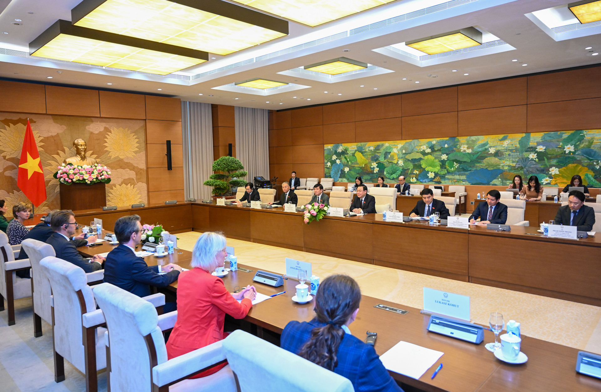 Quang cảnh buổi tiếp tại Nhà Quốc hội.