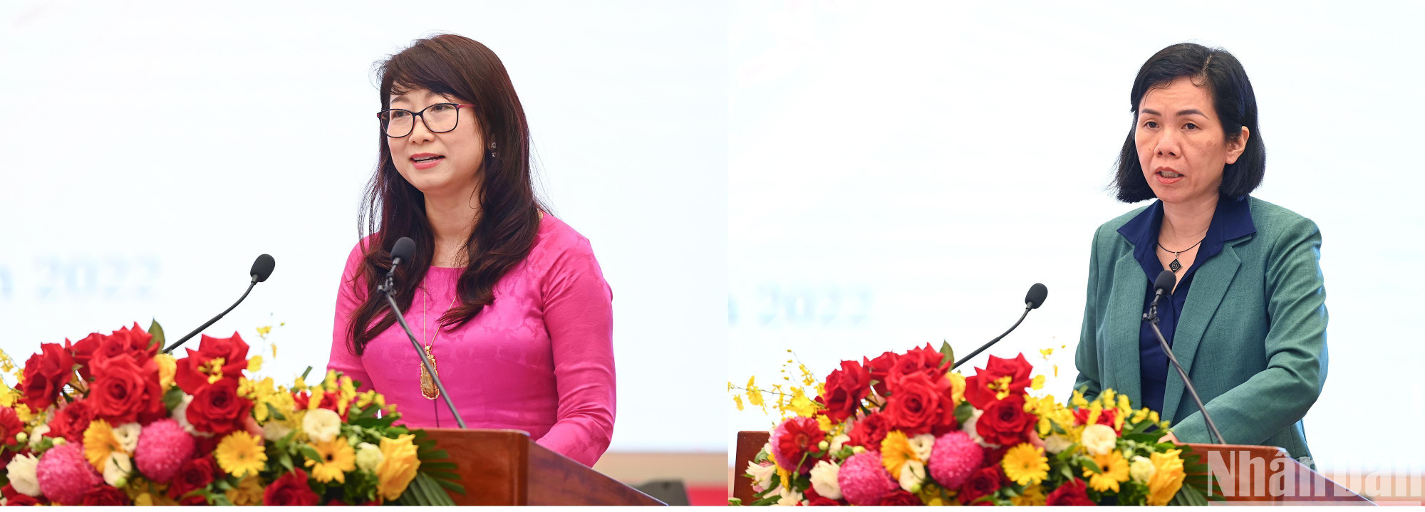 Tiếp tục phiên thảo luận là phần trình bày của các đại biểu nữ. (Ảnh: THÀNH ĐẠT)