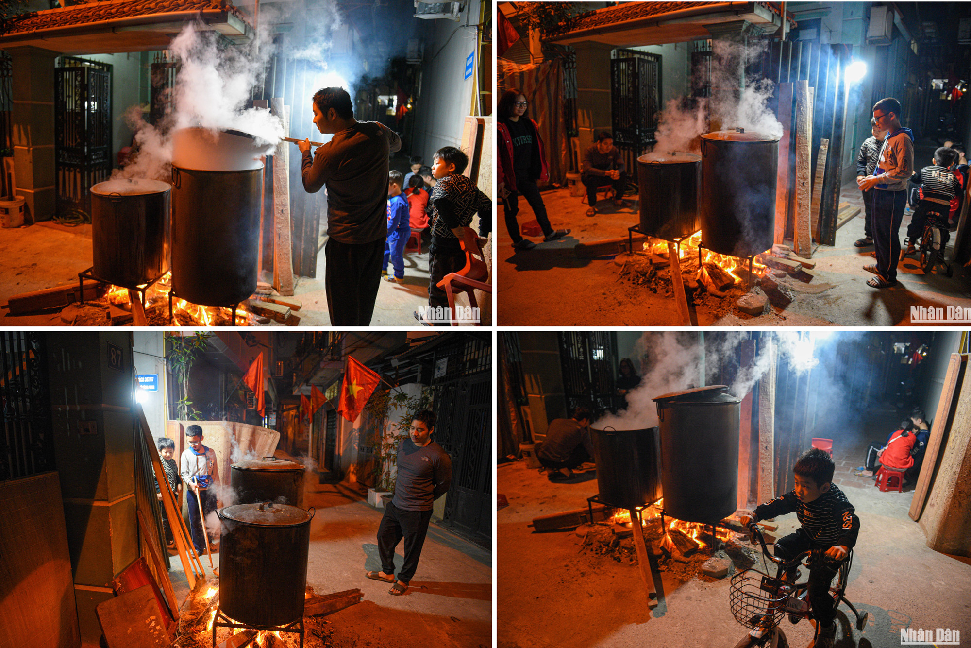 Một nhà nấu bánh chưng cả con ngõ nhỏ tấp nập, người lớn trông bếp, trẻ nhỏ thì vui đùa cả đêm. Một nhà nấu bánh chưng cả con ngõ nhỏ tấp nập, người lớn trông bếp, trẻ nhỏ thì vui đùa cả đêm.